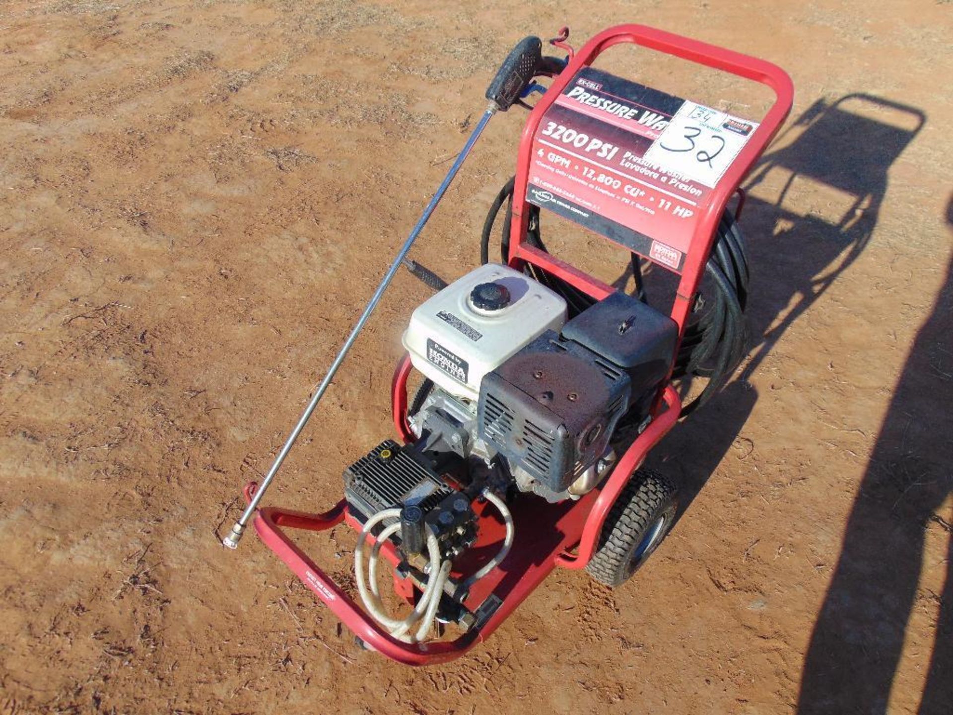 Ex-Cel 3200psi Pressure Washer s/n 4102010239, 11hp honda gas eng,