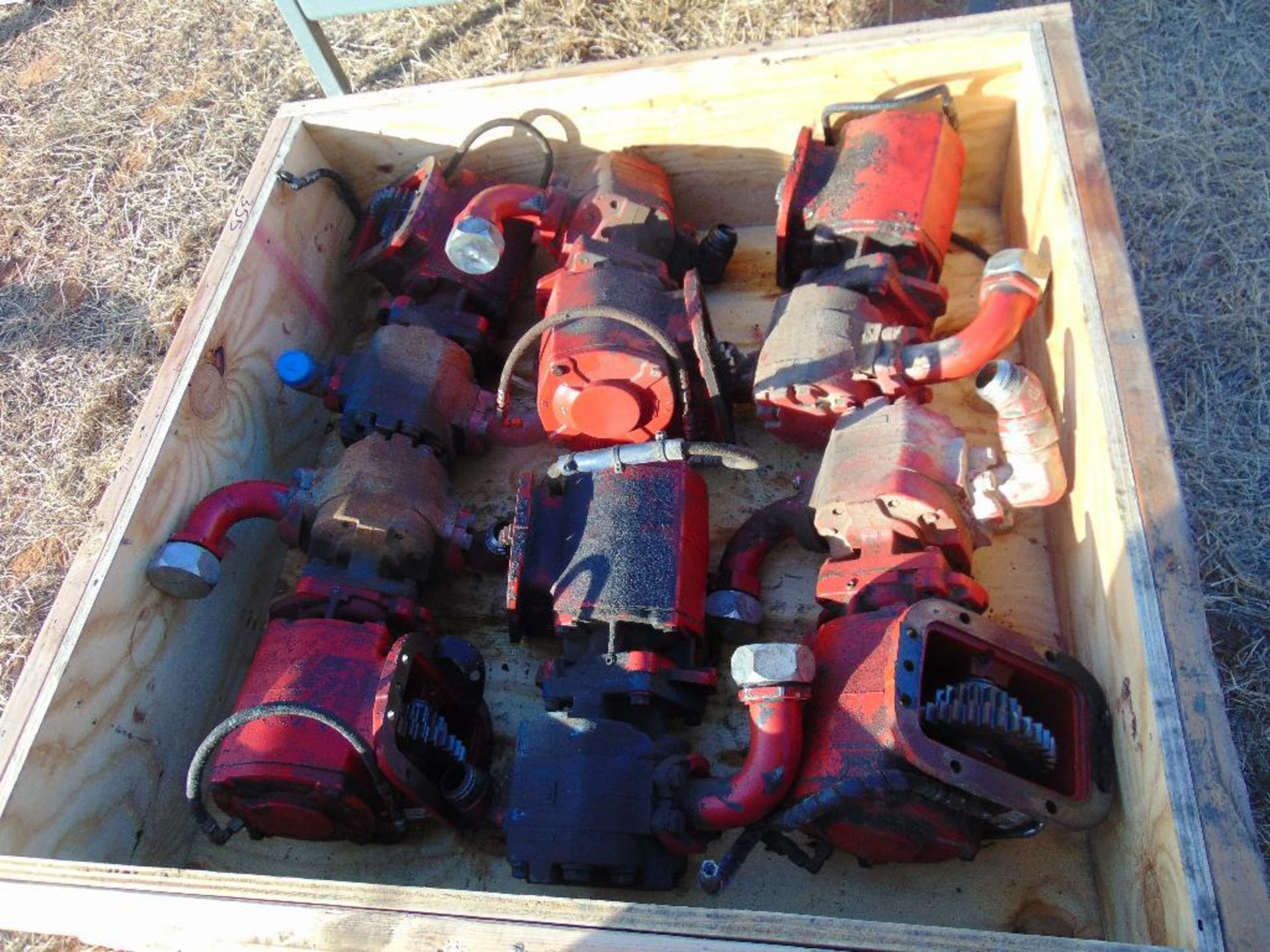 Crate with assorted PTO's w/motor