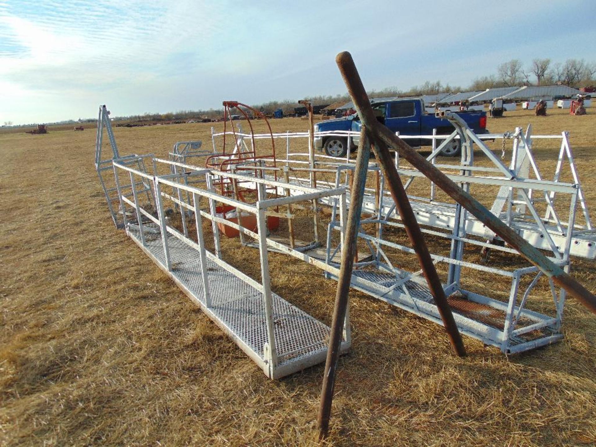 (2) Catwalks approx 42', (5) Sky Climber Cages, (1) Tripod Corner Post, - Image 2 of 2