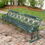 Oversized cast aluminum garden bench