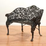 Nice cast iron Passion Flower garden bench