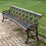 Oversized cast aluminum garden bench