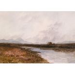 Percy French (1854-1920)Connemara Landscape with Peat Stacks