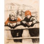 William Conor RHA RUA ROI (1881-1968) Shawlie with Red Haired Girl