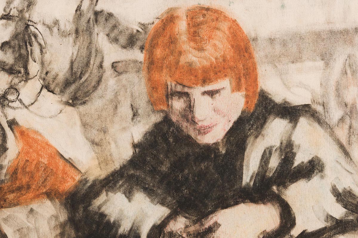 William Conor RHA RUA ROI (1881-1968) Shawlie with Red Haired Girl - Image 7 of 7