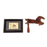 19th Century Jumping Horse Silhouette and Horse Rattle.