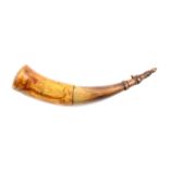 New England Engraved Nautical Powder Horn.