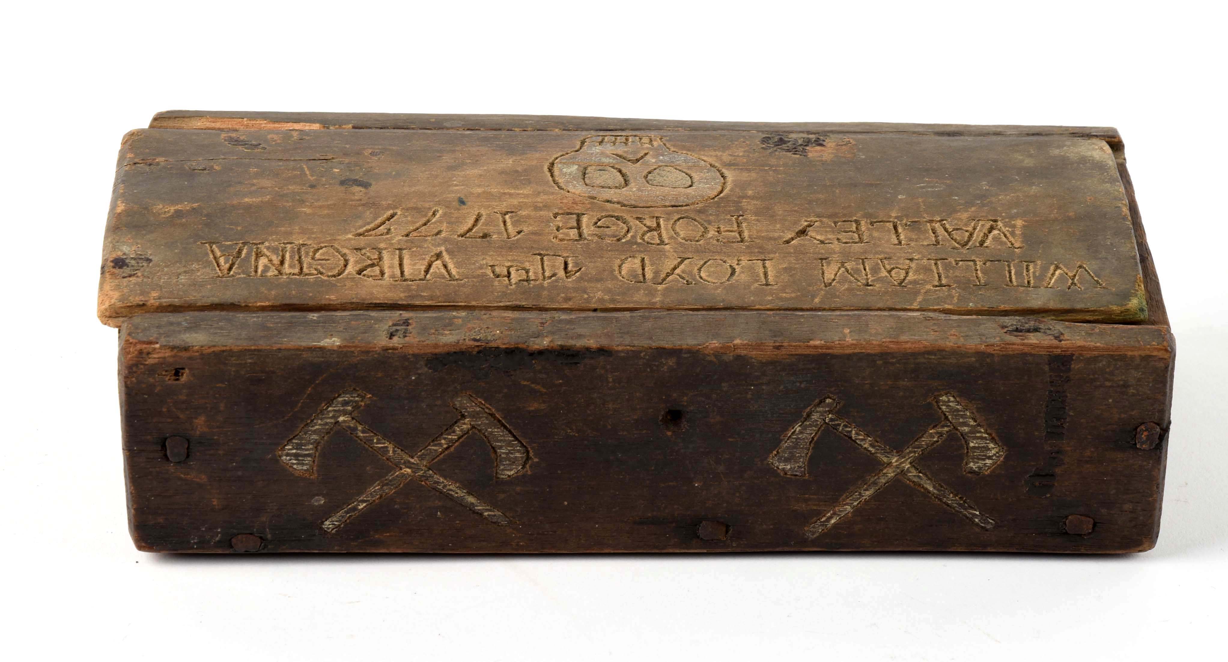 1777 Valley Forge Soldier Slide Lid Box Identified to William Lloyd 11th Virginia Regiment. - Image 2 of 3