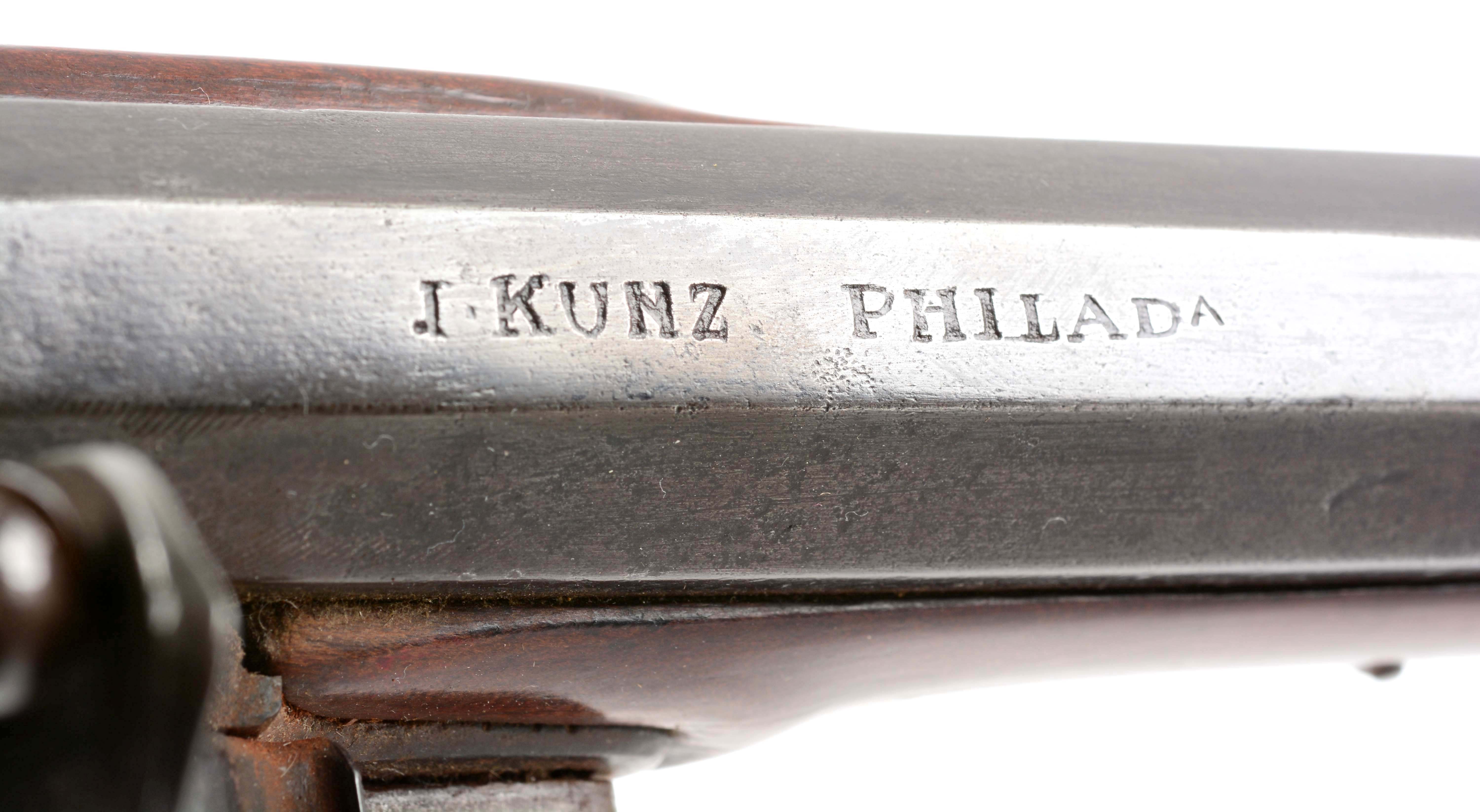 (A) Composite Flintlock Pistol Marked Kunz. - Image 9 of 16