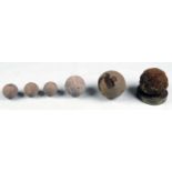 Lot of 6: Excavated Cannon Balls.