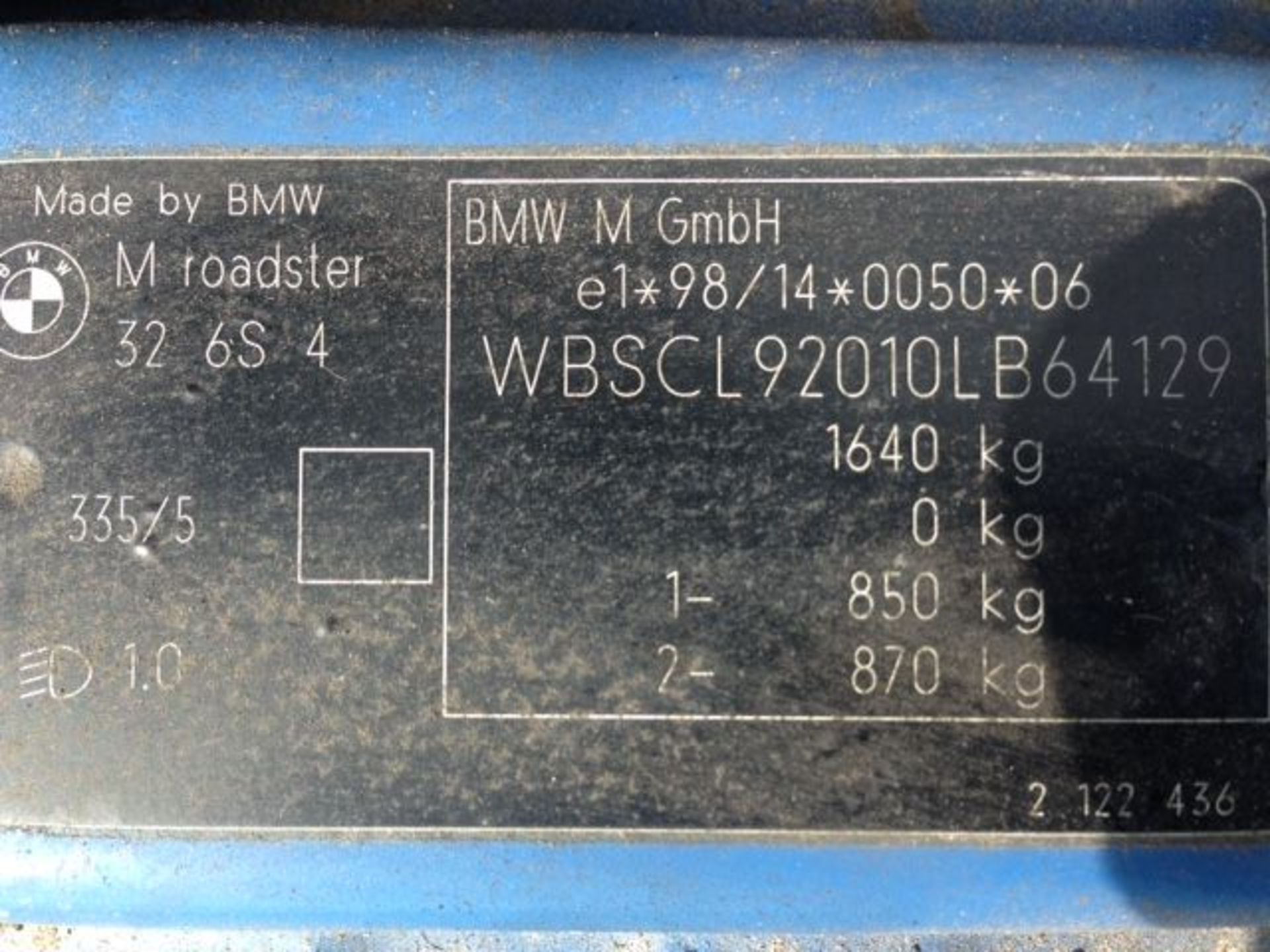 BMW M ROADSTER - 3246cc - Image 8 of 10