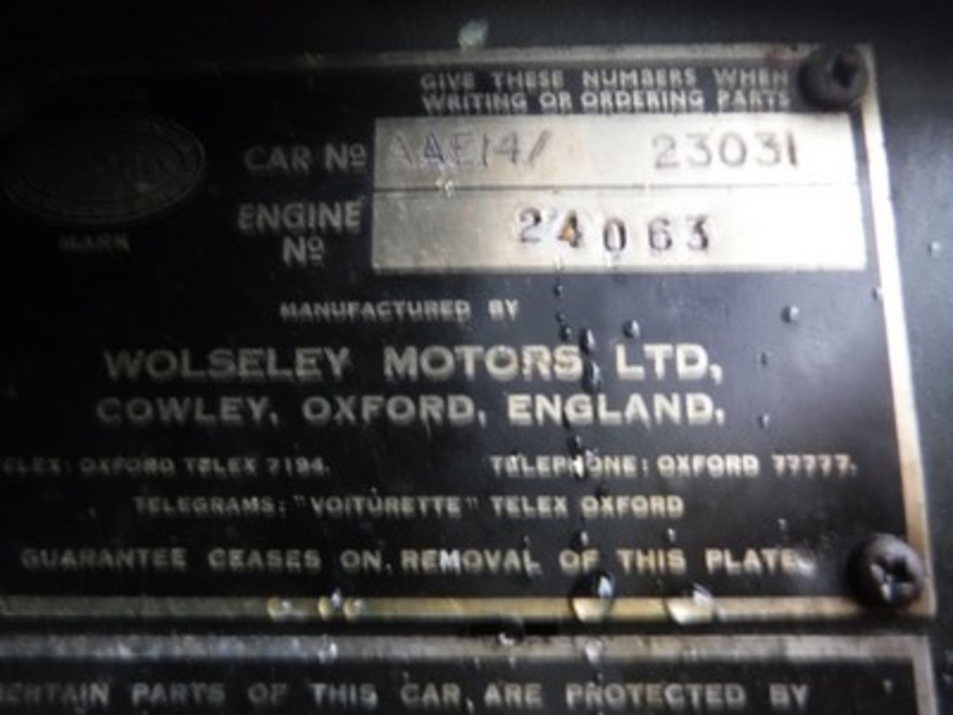 WOLSELEY 6/80 - 2215cc - Image 27 of 28