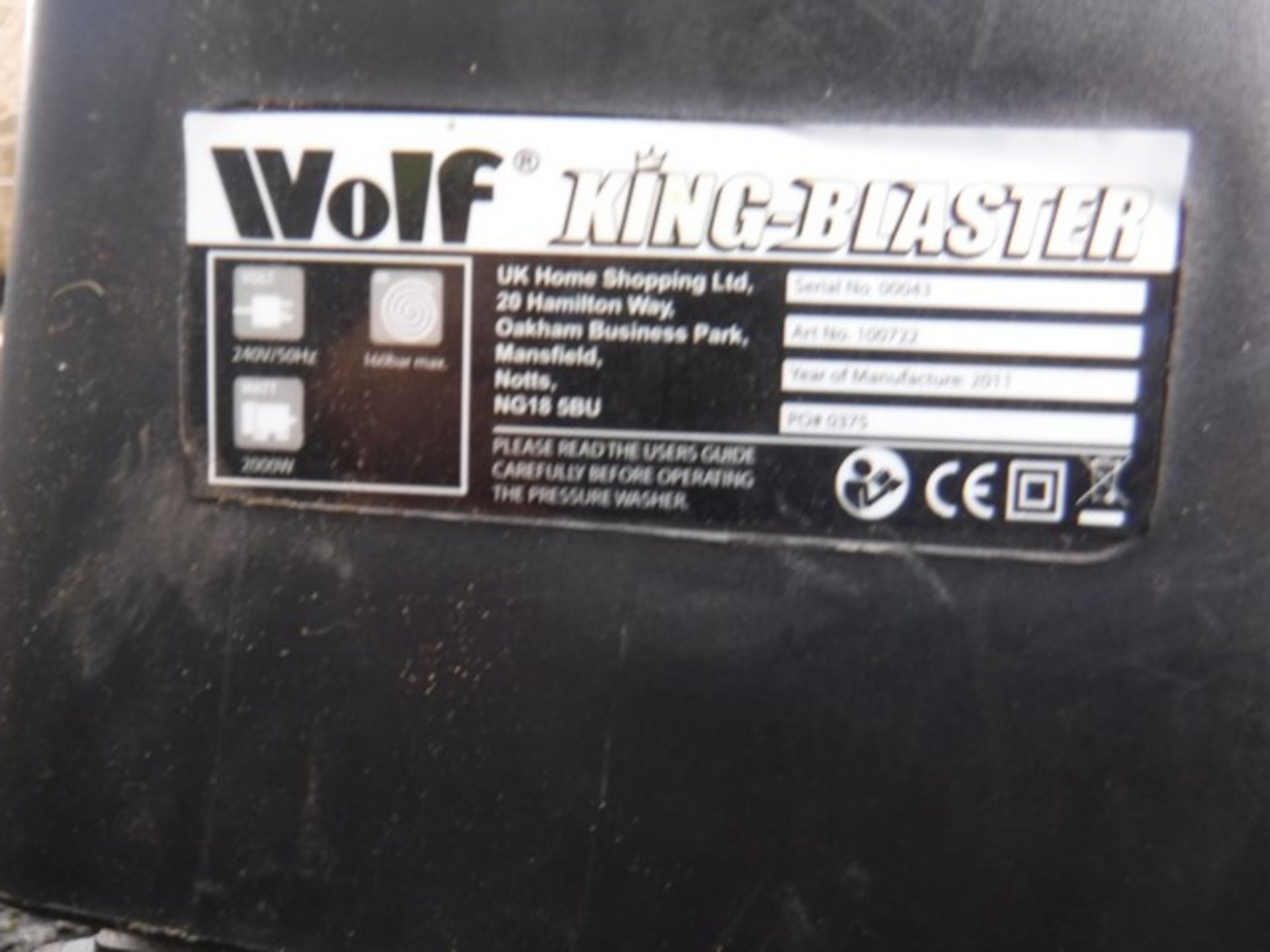 WOLF ELECTRIC PRESSURE WASHER FOR SPARES OR REPAIR - Image 3 of 3