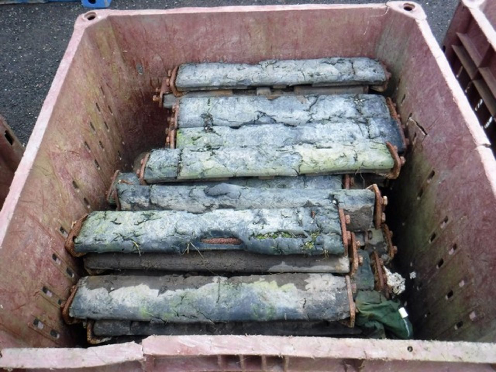 BOX OF USED TRACK PADS FOR EXCAVATORS