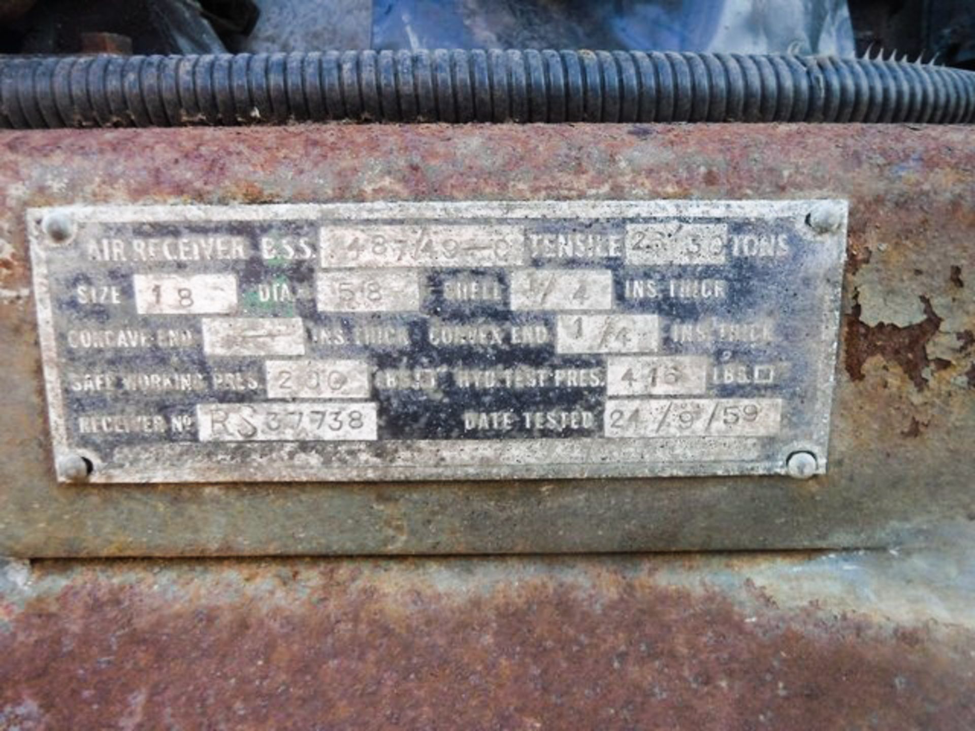 1959 INGERSOLL RAND W/SHOP COMPRESSOR SPARES OR REPAIRS - Image 3 of 4