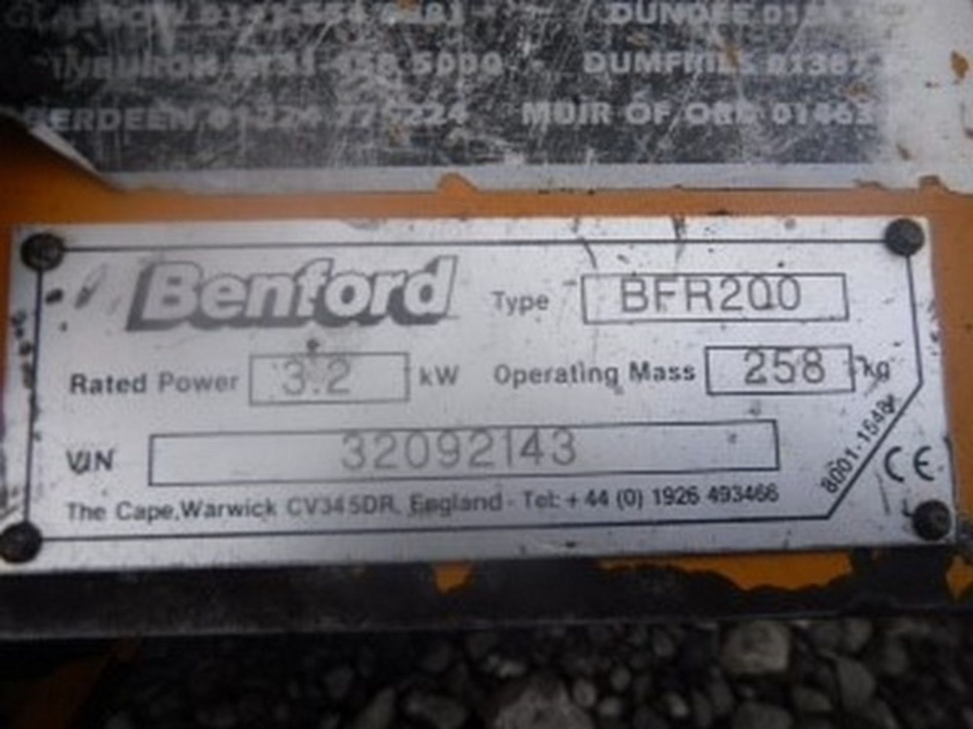 BENFORD BFR 200 FORWARD/REVERSE VIBRATING PLATE, VIN - 32092143 - Image 3 of 3