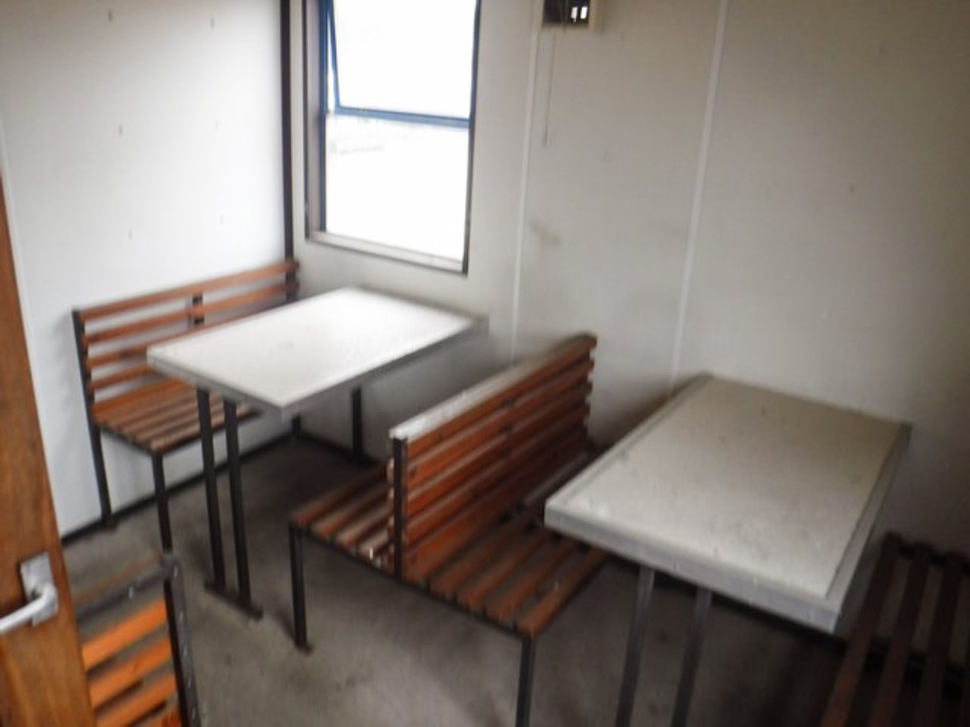 USED 20 X 8 CANTEEN UNIT, 2 SEPARATE SEATING AREAS, WORKTOP, SINK & WATER HEATER - Image 7 of 13