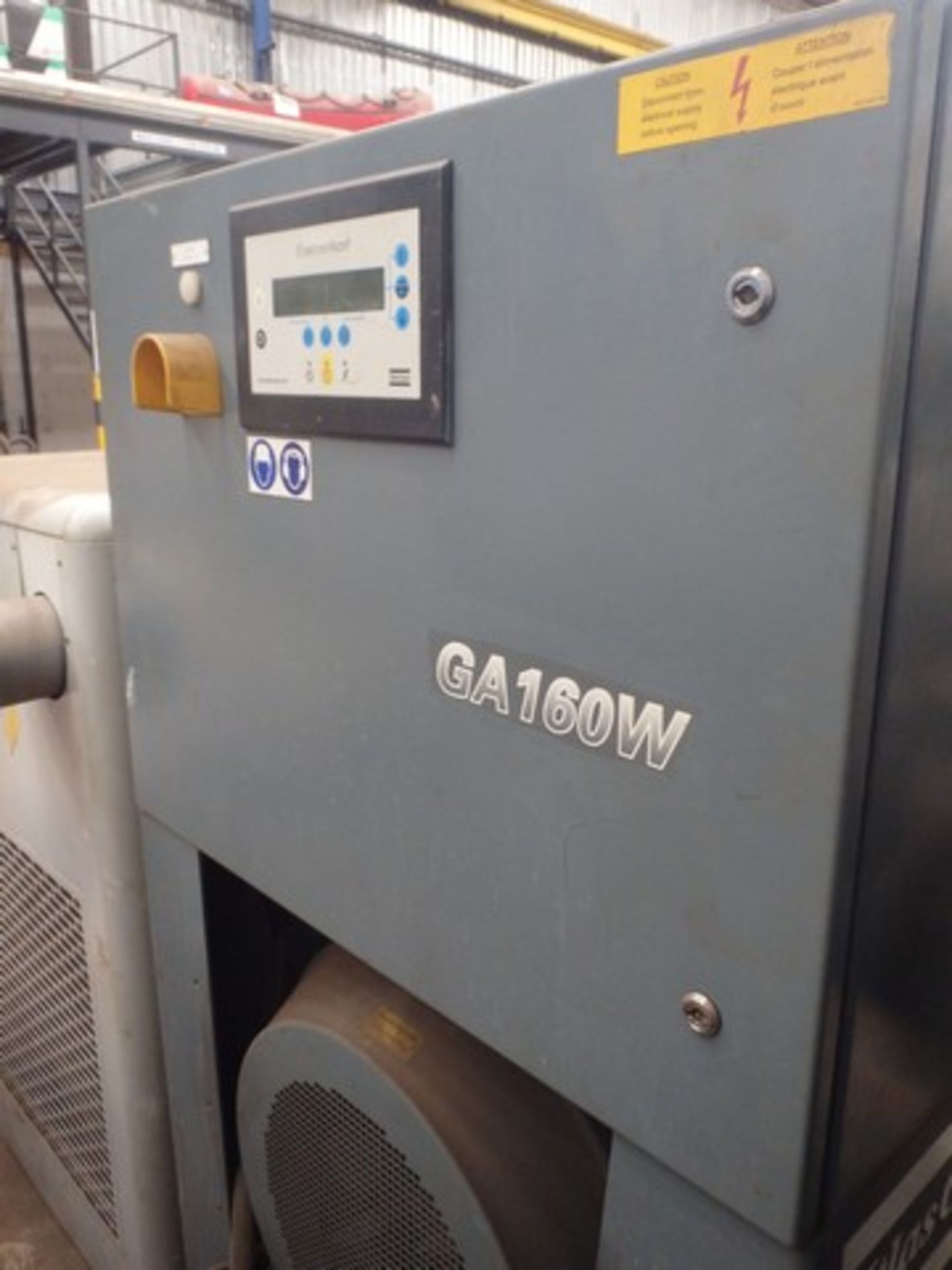 2007 ATLAS COPCO STATIONERY AIR COMPRESSOR MODEL GA160W-100X, C/W FD600 DRIER, ONLY DONE TEST HOURS - Image 4 of 7