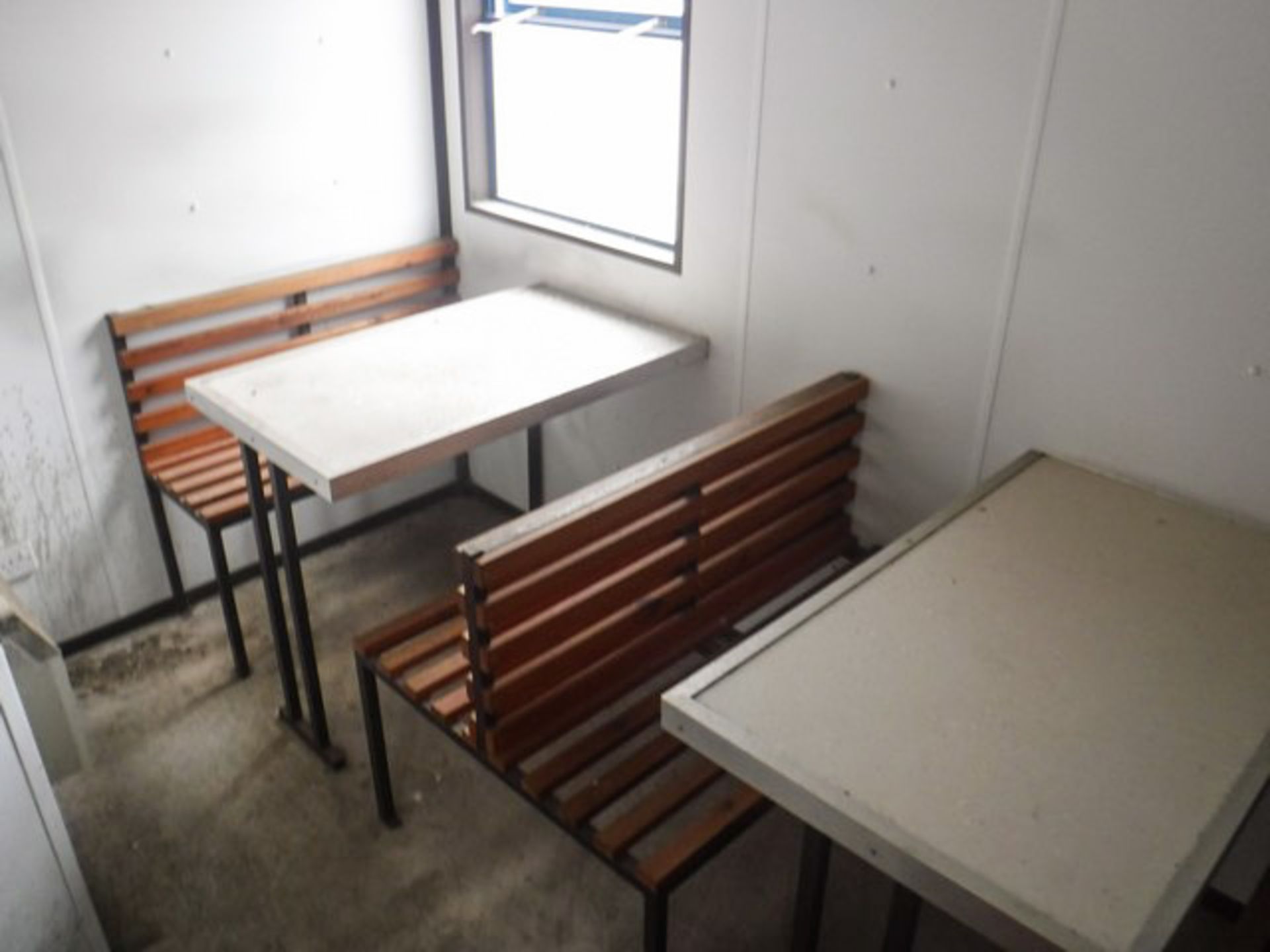 USED 20 X 8 CANTEEN UNIT, 2 SEPARATE SEATING AREAS, WORKTOP, SINK & WATER HEATER - Image 11 of 13