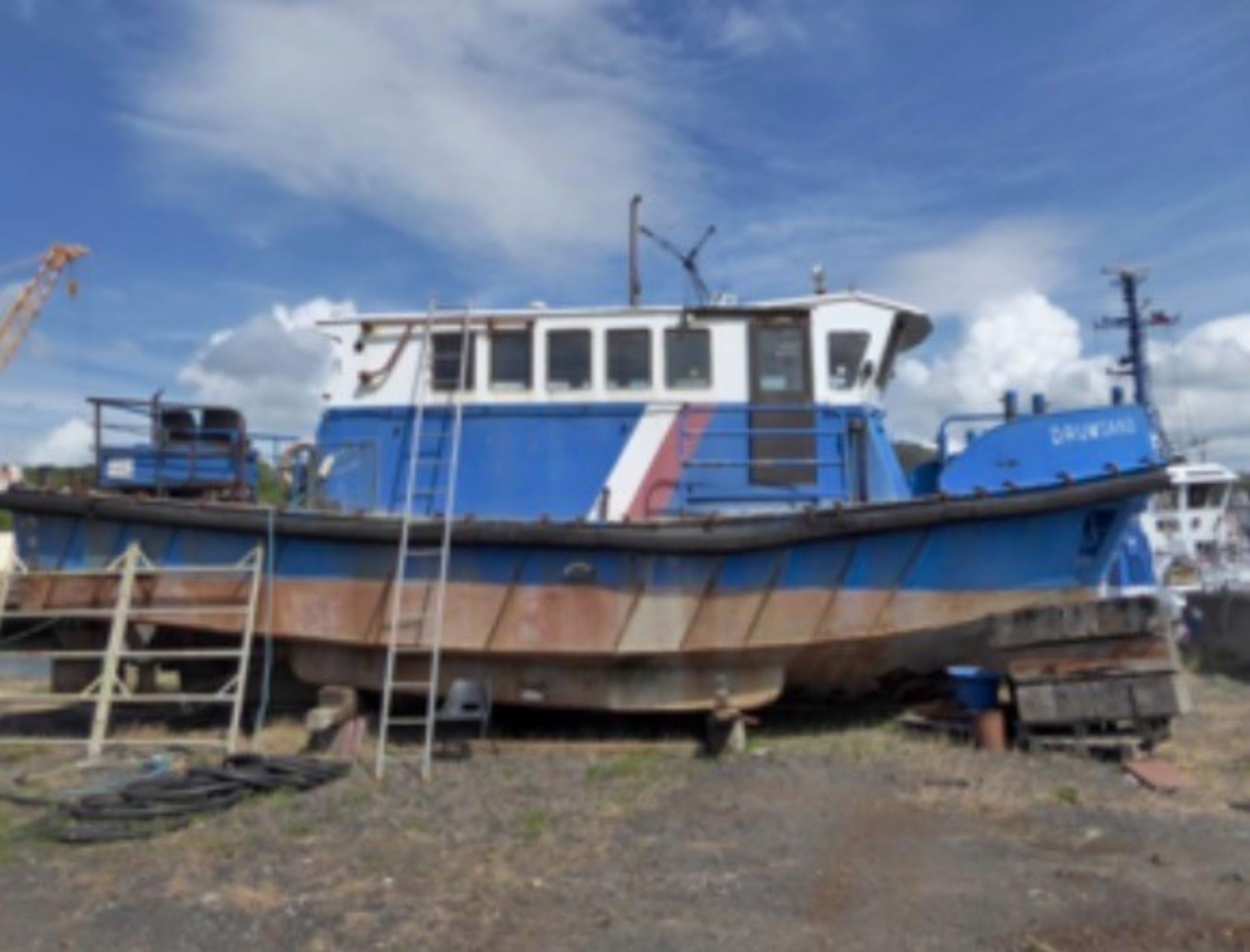 1990 STEEL HULL PLEASURE VESSEL (ALUMINIUM WHEELHOUSE) TWIN ENGINE GARDENER 6LXB, STARTER MOTORS AR - Image 5 of 5