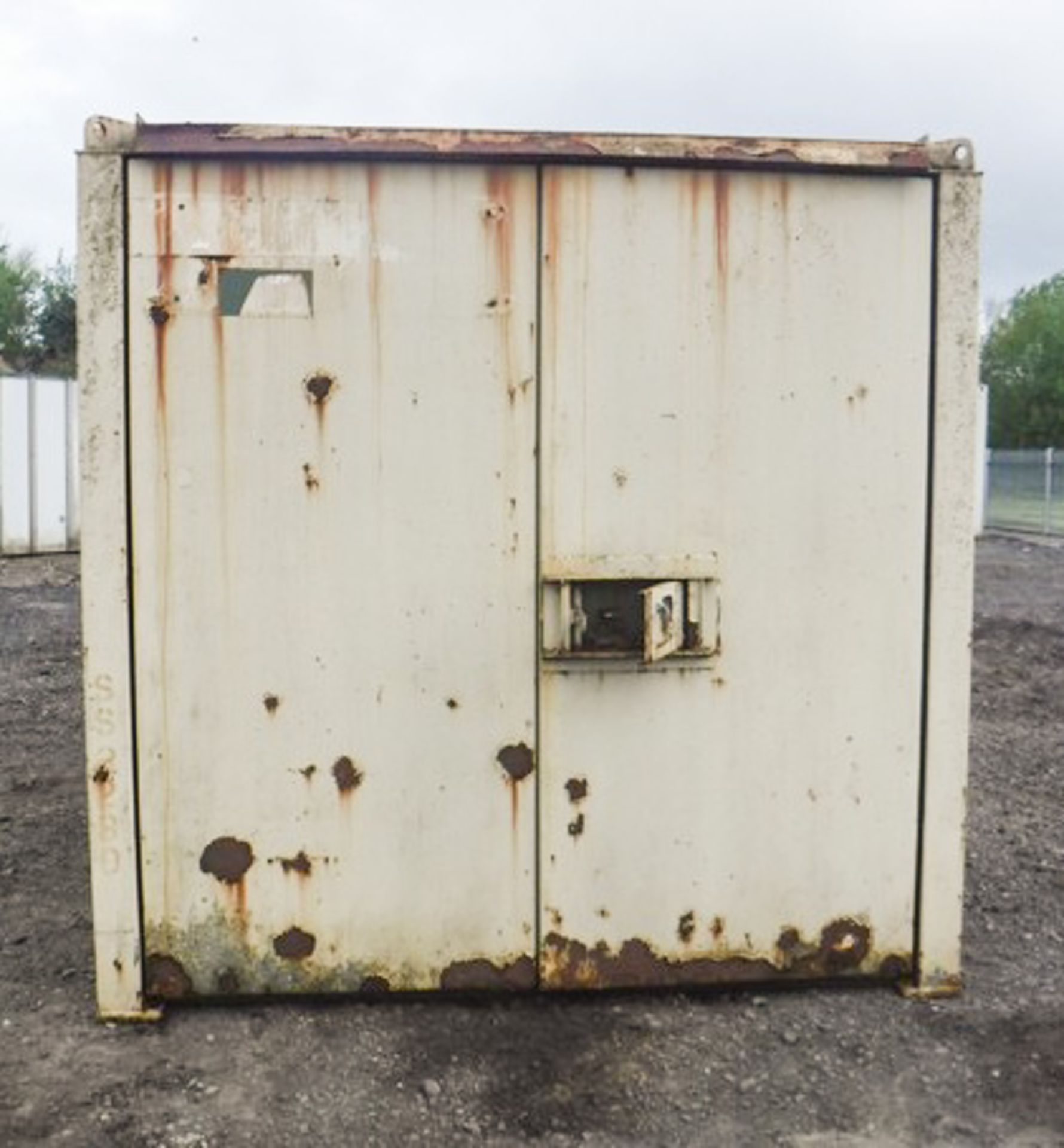 USED 20 X 8 STORAGE CONTAINER, LIFTING EYES, NO FORKLIFT POCKETS, NO KEY, S/N SS2280