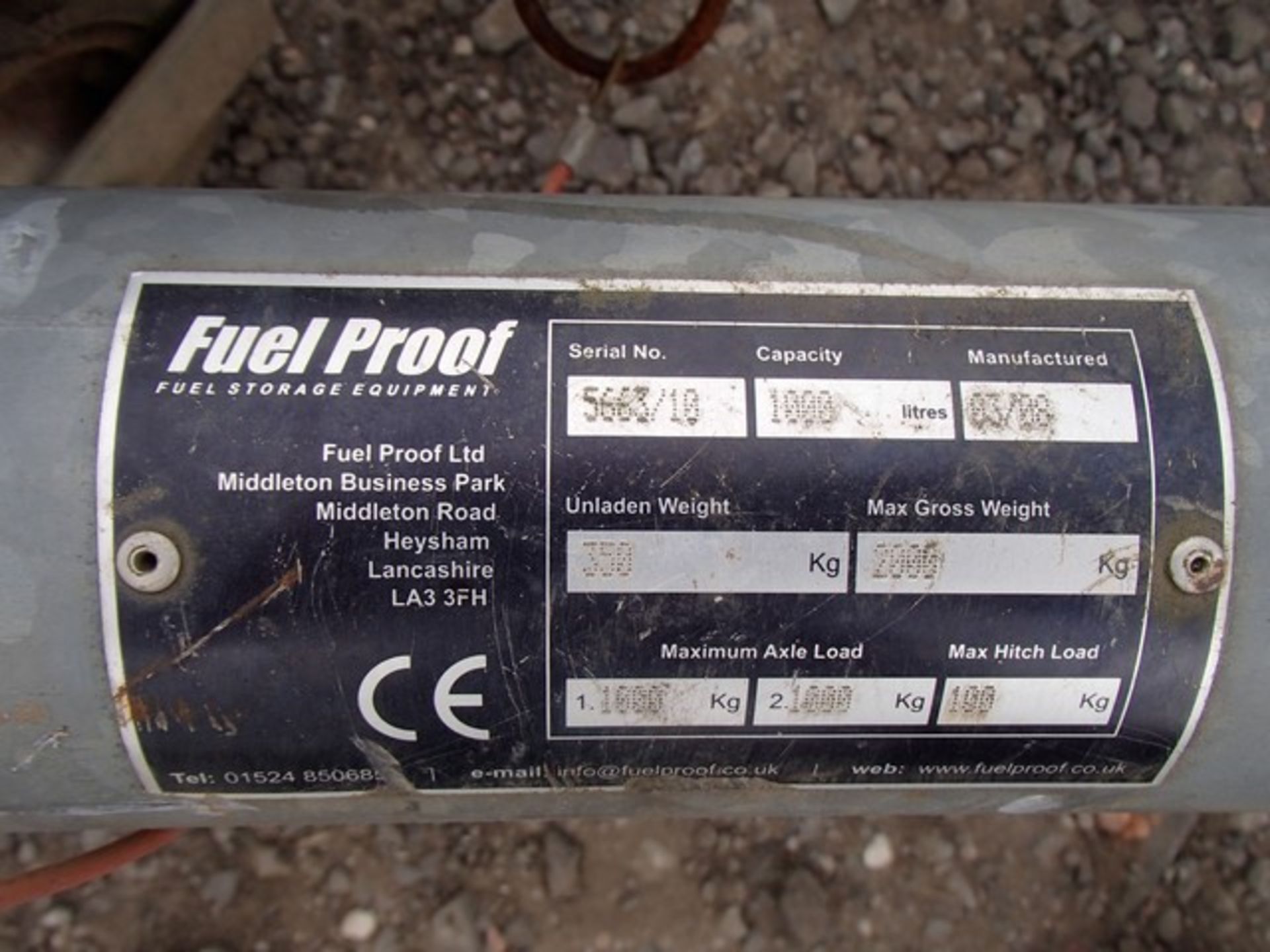 GREY 1000LTR FUEL BOWSER - Image 10 of 11