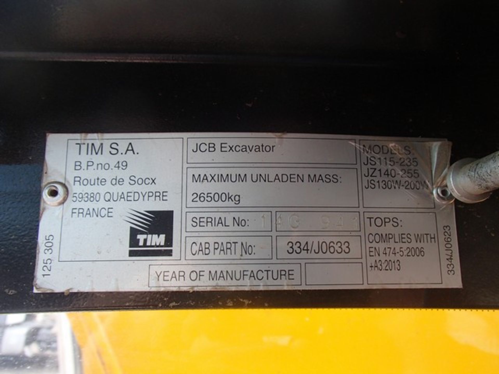 2014 JCB 145HD WIDESPREAD, S/N JCBJS14EV02307404, 1875HRS (NOT VERIFIED) C/W 2 SETS OF TRACKS STANDA - Image 34 of 35