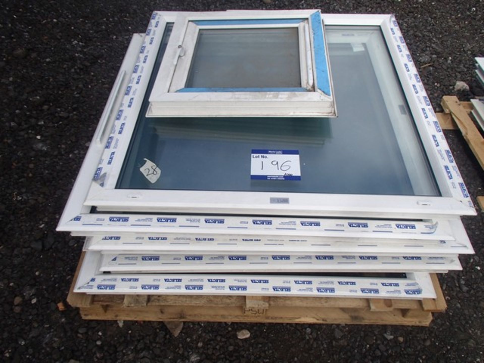 6 X PVC WINDOWS 1080MM X 1060MM, 1 PVC WINDOW 600MM X 600MM