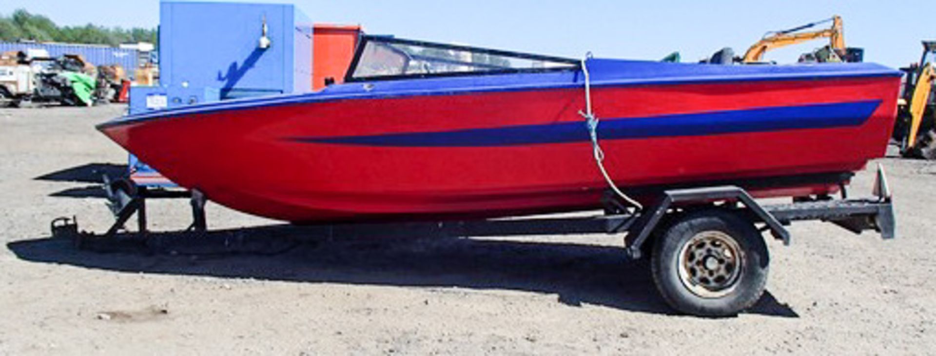 SPEED BOAT & TRAILER WITH SPARE WHEEL - Image 6 of 6