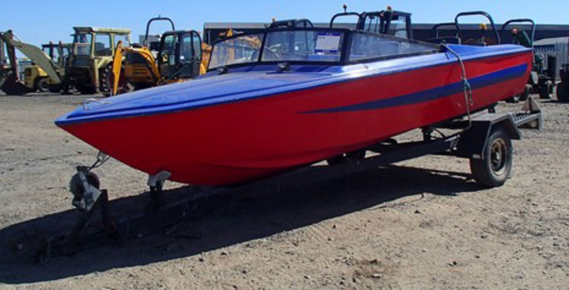 SPEED BOAT & TRAILER WITH SPARE WHEEL