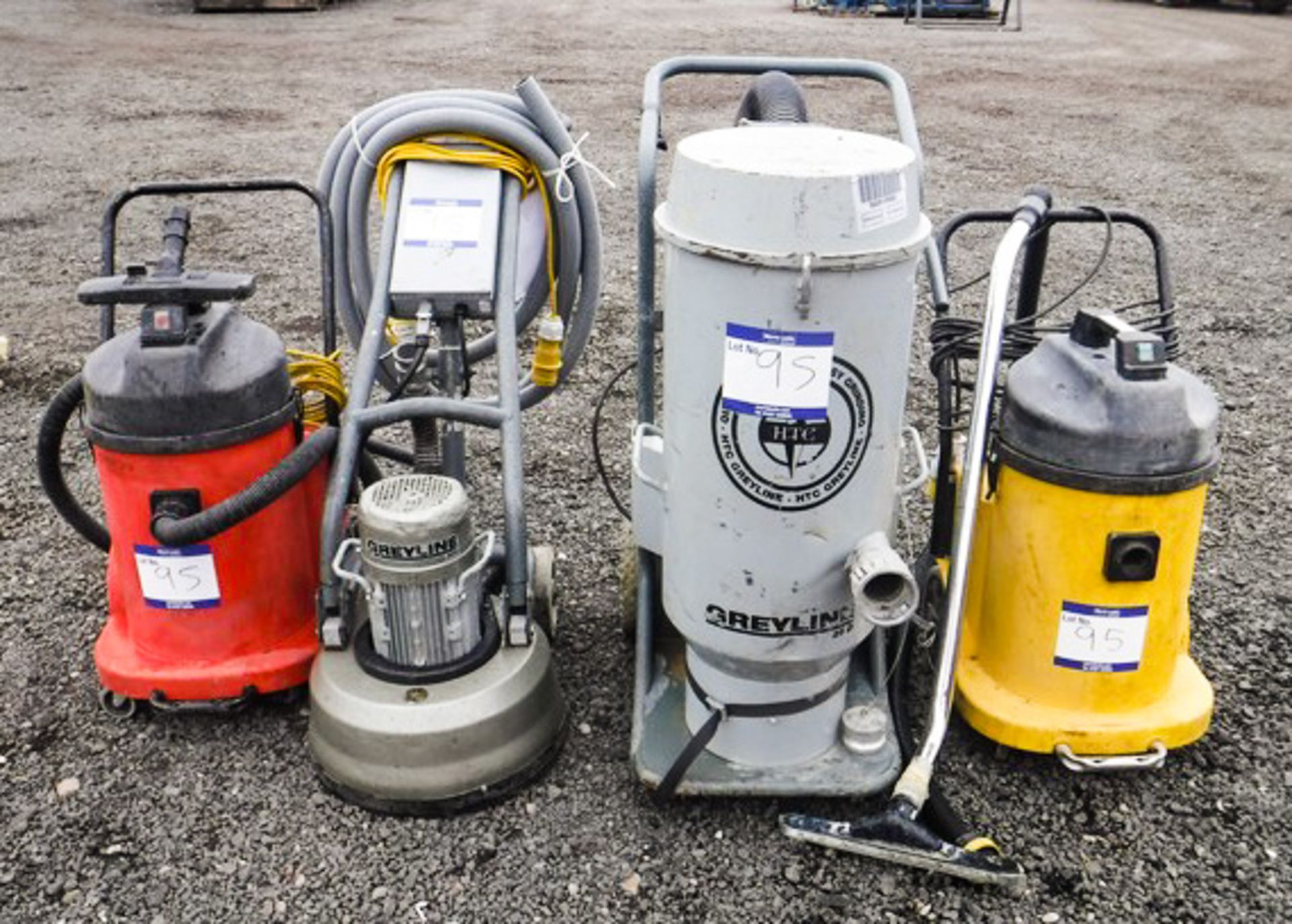 GREYLINE HTC 450 DIAMOND FLOOR / CONCRETE GRINDER WITH DUST EXTRACTION VACUUM UNIT & 2 INDUSTRIAL W