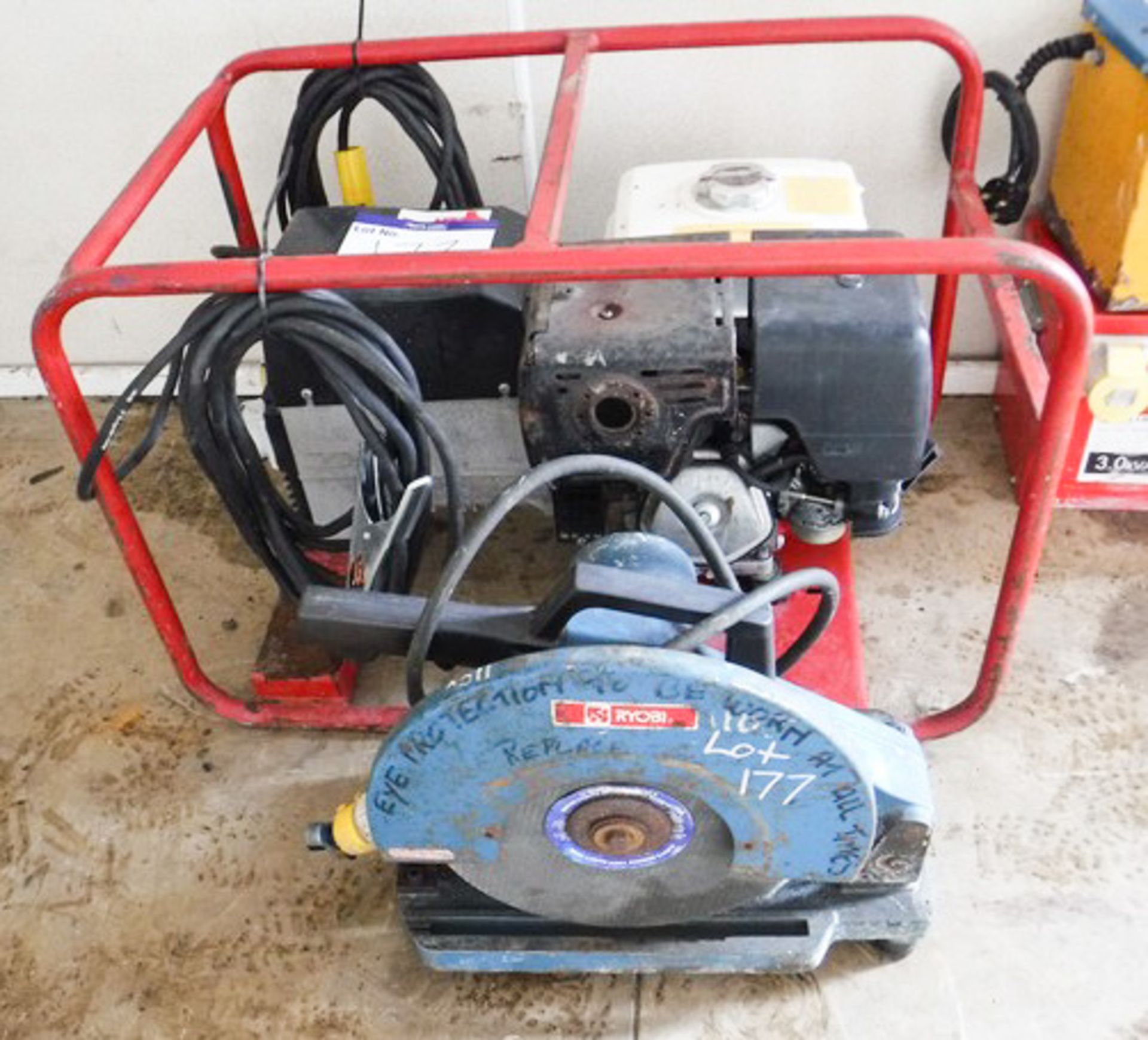 PETROL WELDER GENERATOR C/W LEADS & CHOP SAW