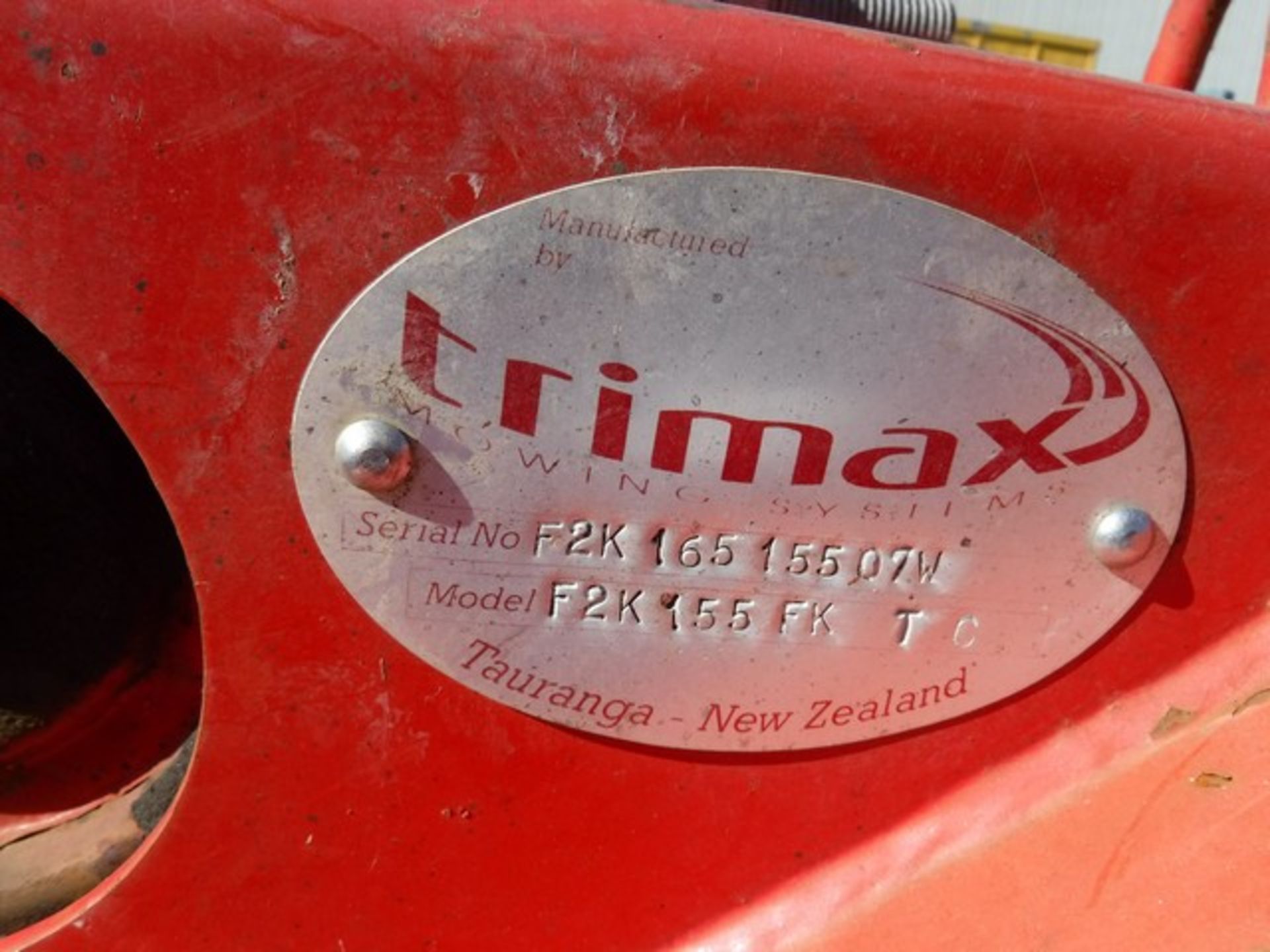 TRIMAX FLAILDEK SERIES 11/155 S/N F2K165155 07W - Image 2 of 2