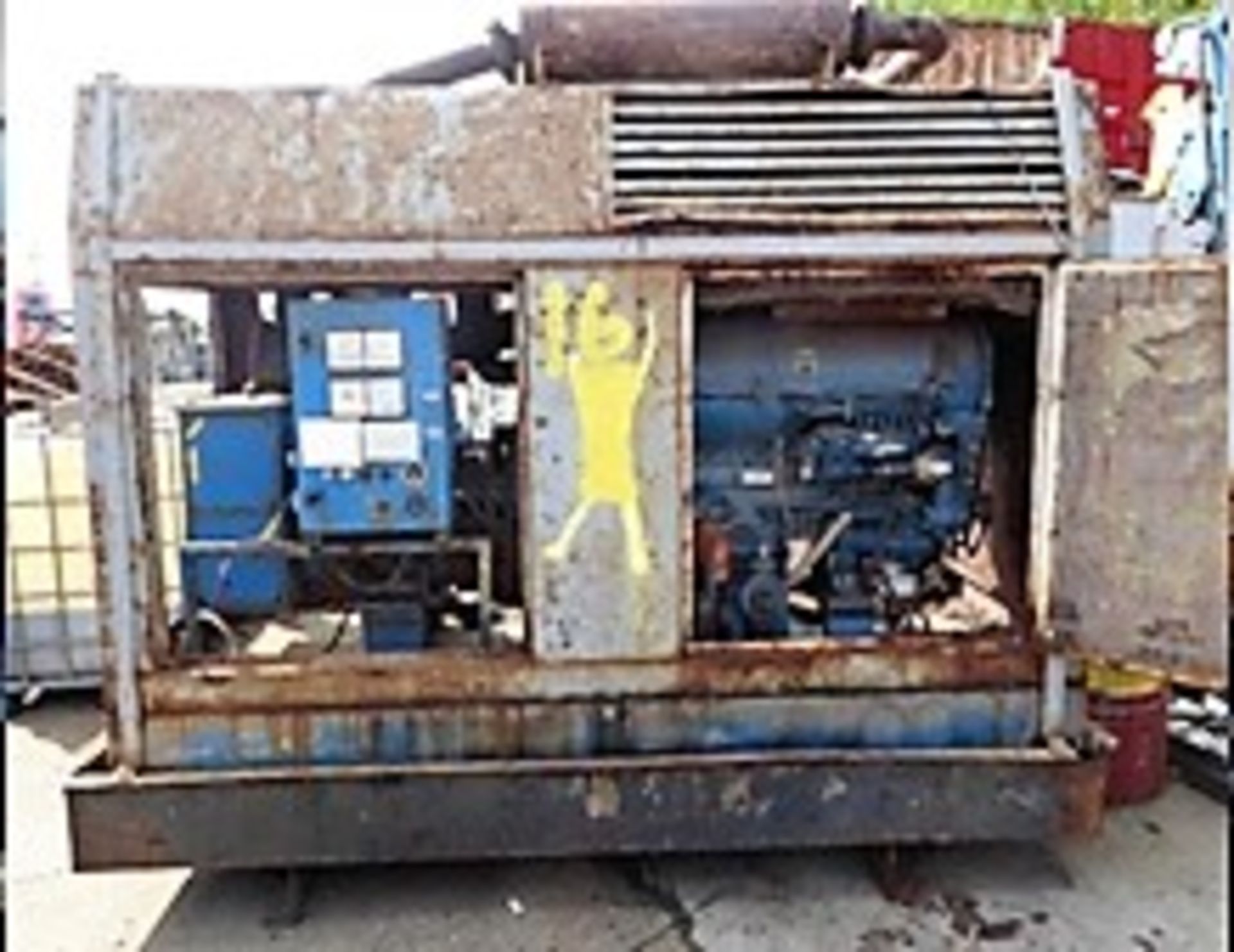 CABINET HOUSED 6 CYLINDER DEUTZ GENERATOR, 100KVA, 4626HRS (NOT VERIFIED), ENGINE CONDITION UNKNOWN,