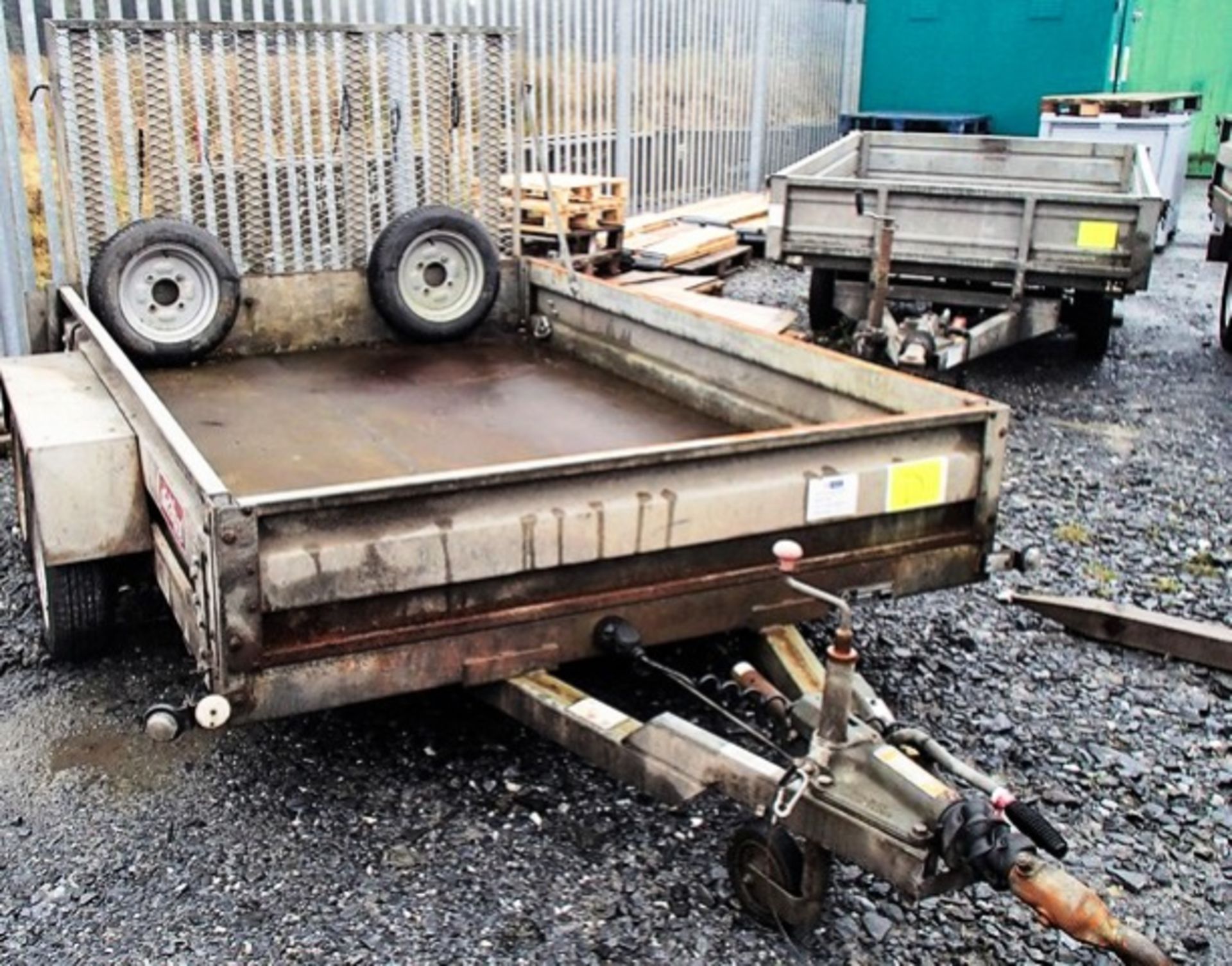 8' X 5'6" CONWAY TWIN AXLE GROUNDCARE / PLANT TRAILER, C/W 2 SPARE TYRES, MODEL LL2000, S/N PAO8829,