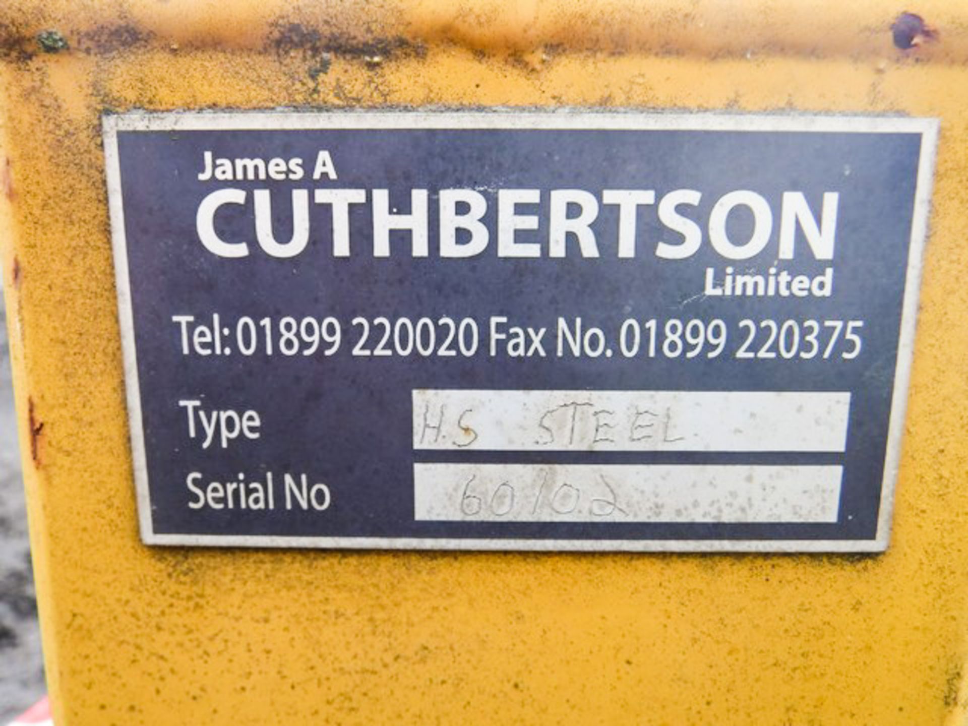 10FT X 4FT CUTHBERTSON SNOW PLOUGH BLADE, LORRY MOUNTED, S/N 60/02 - Image 3 of 3