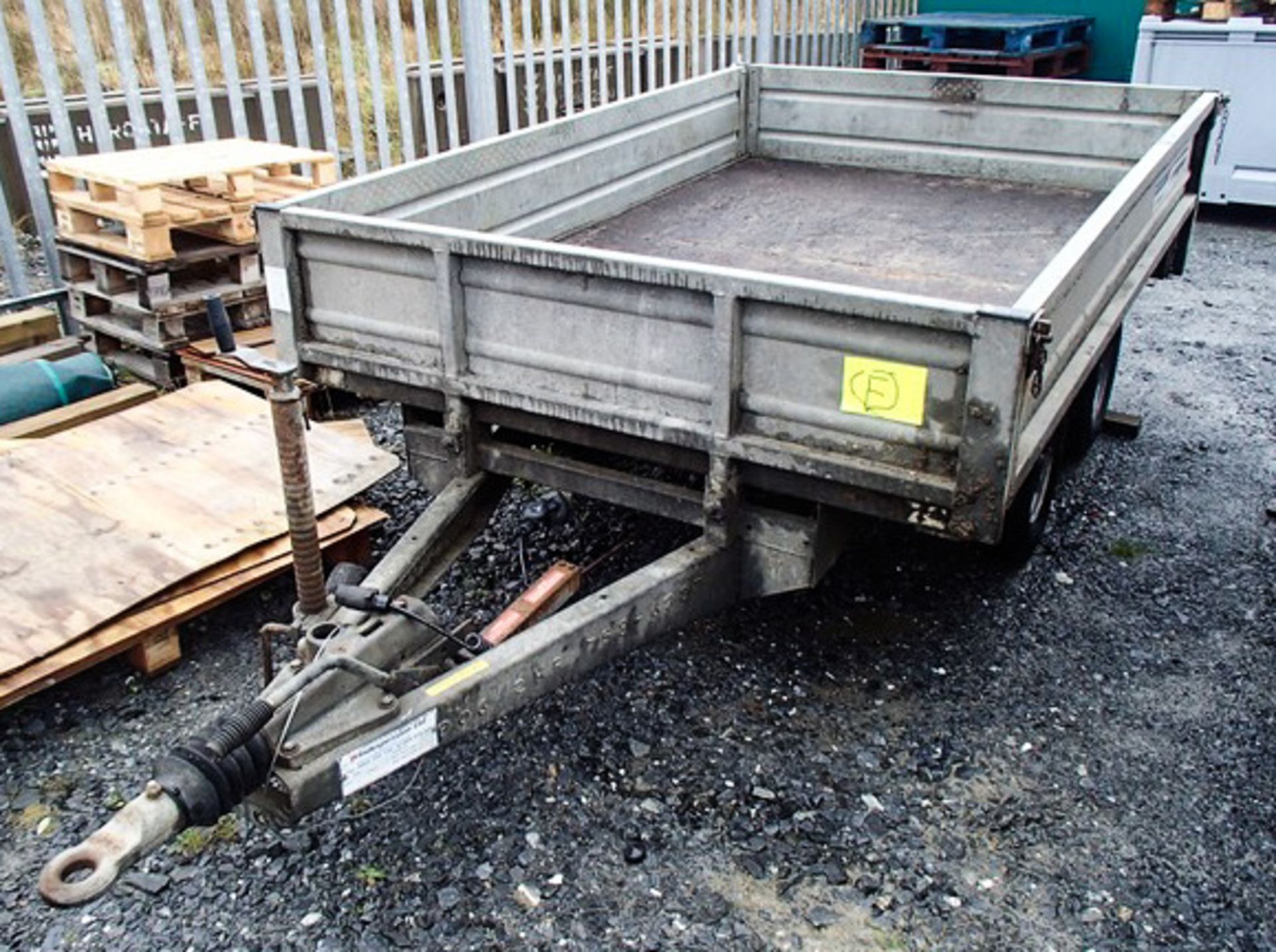 8' X 5' INDESPENSION DROP SIDE TWIN AXLE TRAILER, A/N 079351, ASSET 758-6227