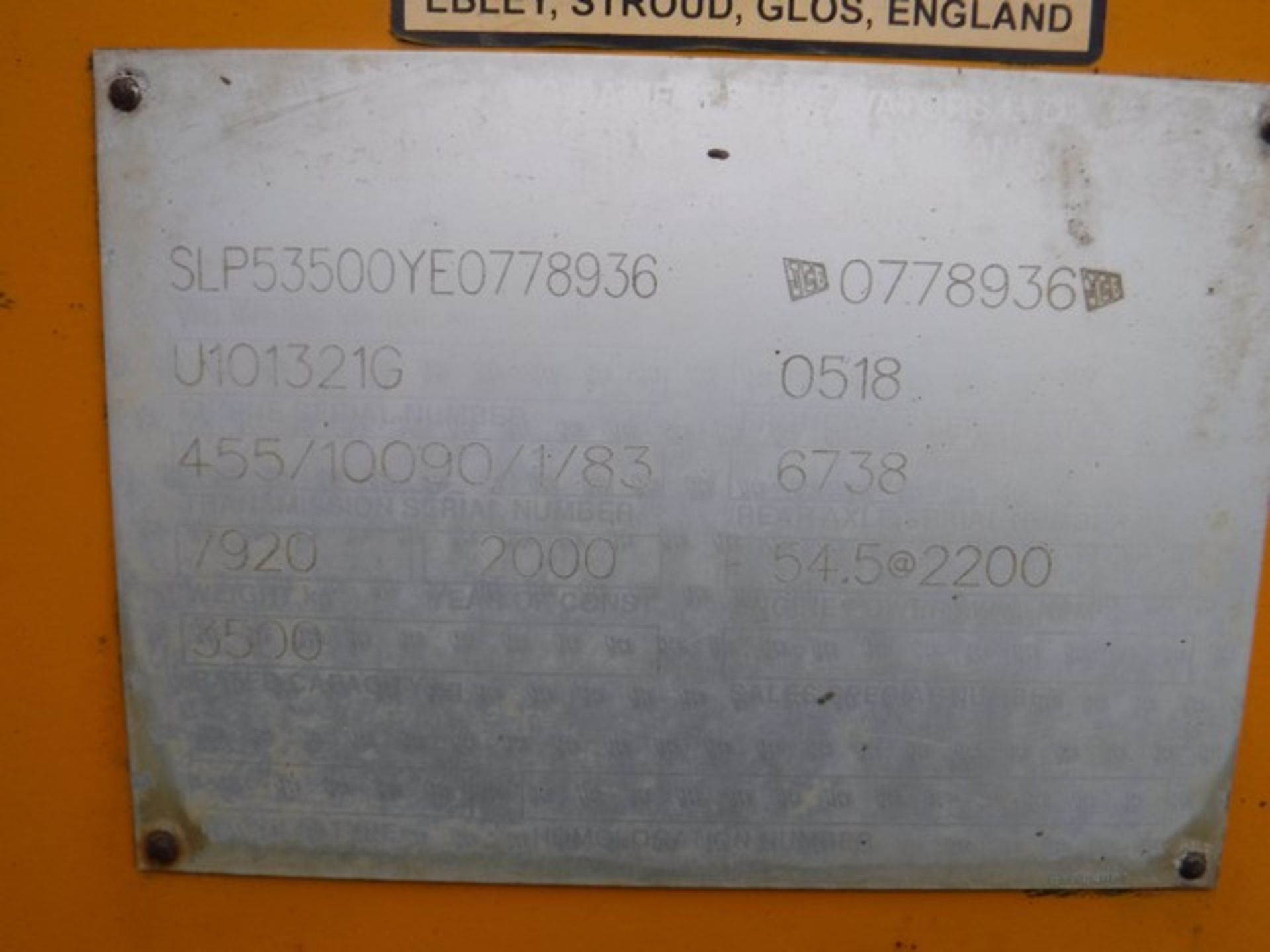 2000 JCB 535 95, S/N SLP53500YE0778936, 5226HRS (NOT VERIFIED), C/W LOADING FORKS, 8FT EXTENSION FOR - Image 4 of 20