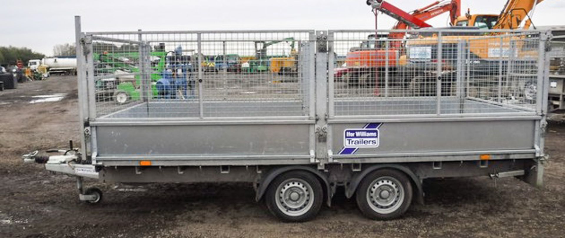 2016 IFOR WILLIAMS L146 14FT PLANT TRAILER C/W CAGED SIDES & 8FT RAMPS, ASSET NO 12007104