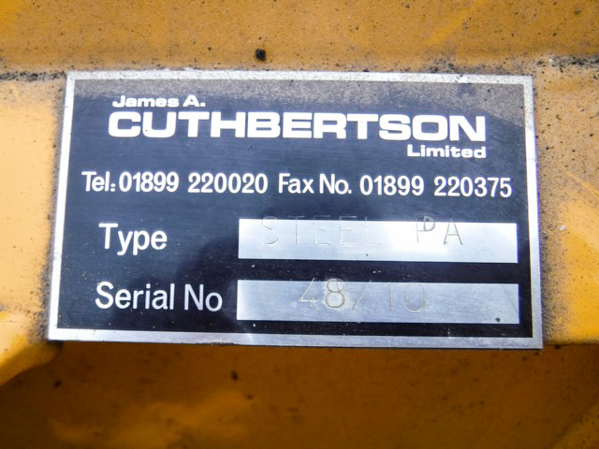 10FT X 4FT CUTHBERTSON SNOW PLOUGH BLADE, LORRY MOUNTED, S/N 48/10 WITH TOP EXTENSION - Image 3 of 3