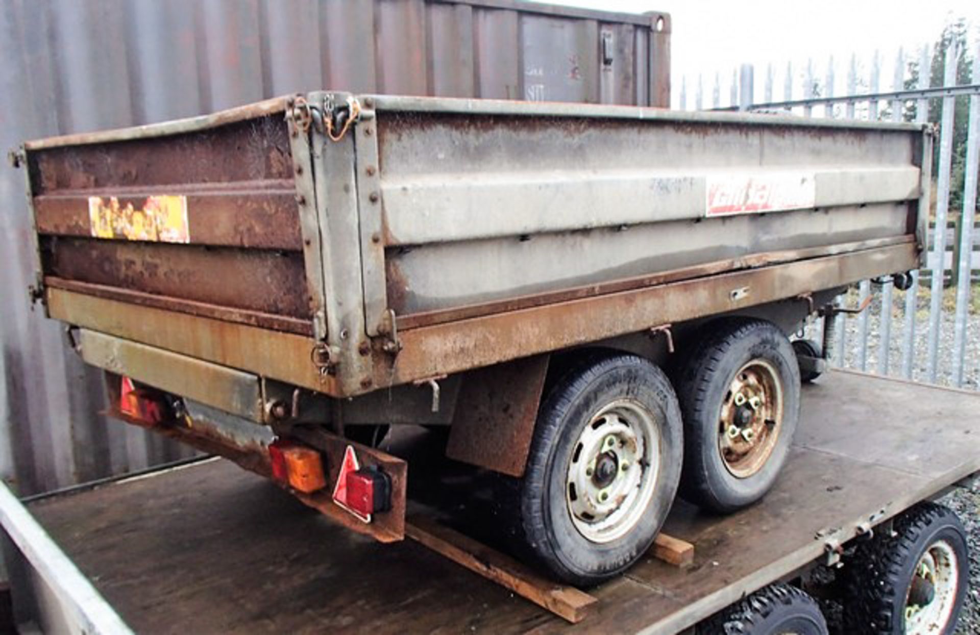 8' X 5' CONWAY DROPSIDE TIPPING TRAILER TWIN AXLE, MODEL TT2600, S/N TA10252, ASSET 758-4307 - Image 3 of 7