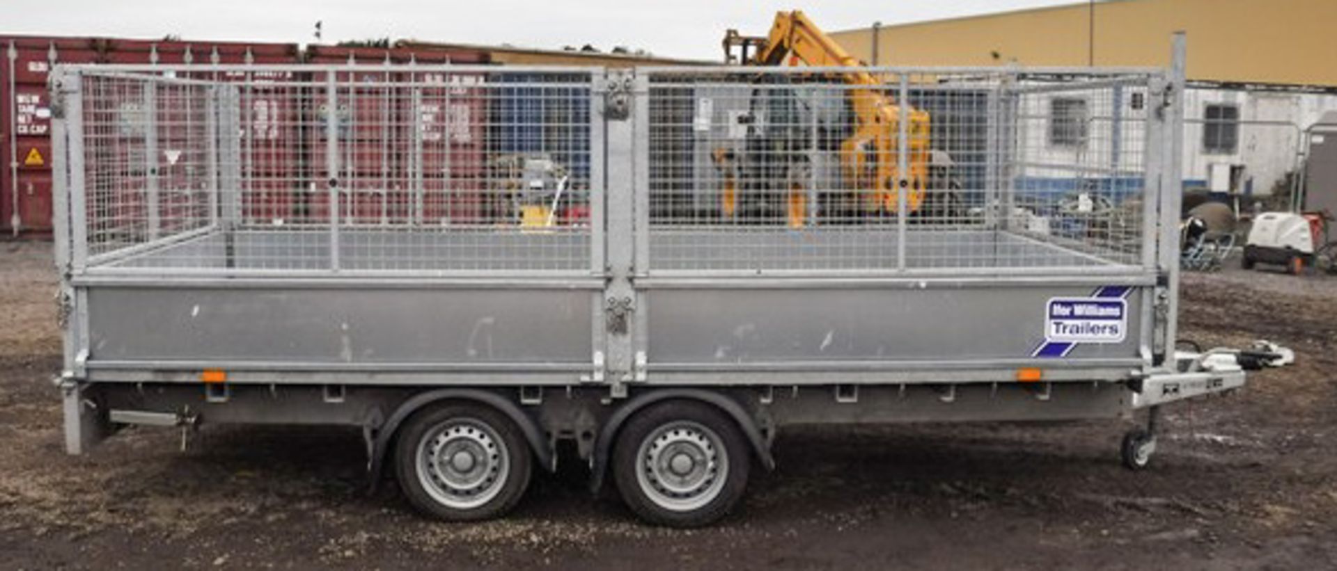 2016 IFOR WILLIAMS L146 14FT PLANT TRAILER C/W CAGED SIDES & 8FT RAMPS, ASSET NO 12007104 - Image 4 of 9