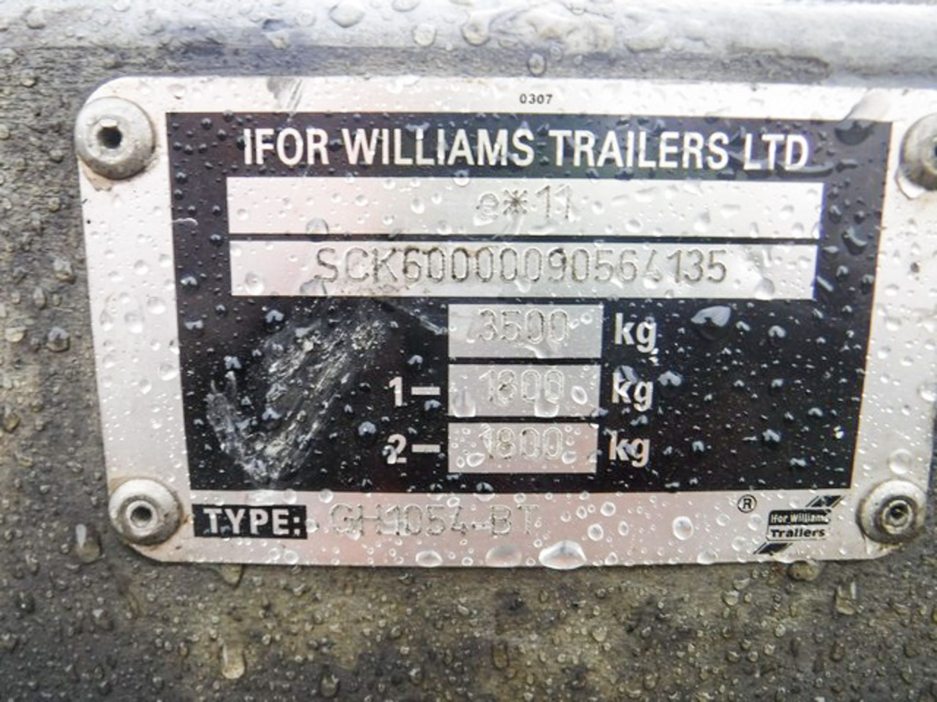 2009 IVOR WILLIAMS GH1054 HEAVY DUTY PLANT TRAILER, 10FT X 5.4FT - Image 5 of 6