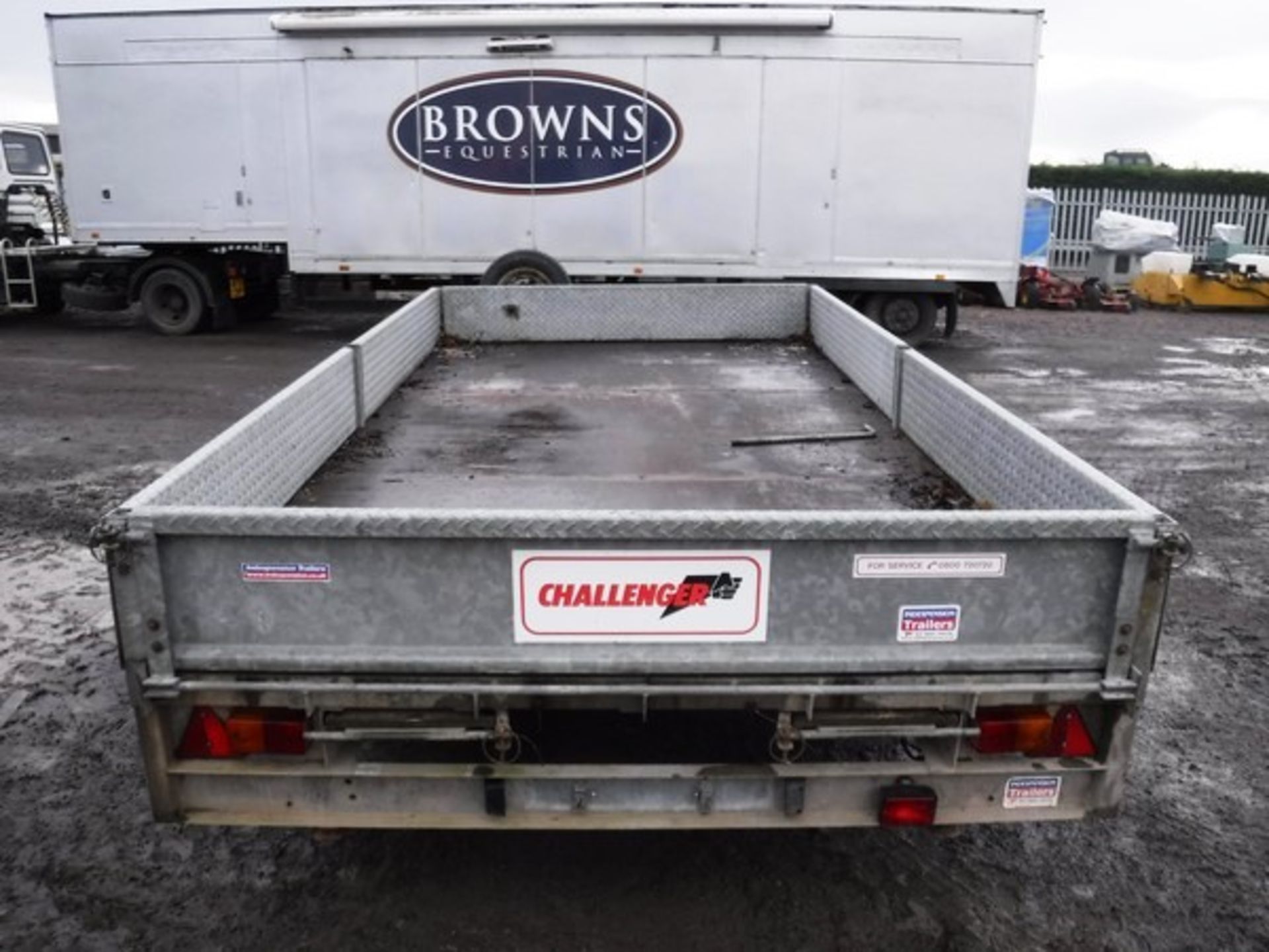 INDESPENSION CHALLANGER 12' X 6' TWIN AXLE DROPSIDE TRAILER. VIN G-056177. ASSEST NO. 758-1316 - Image 4 of 6
