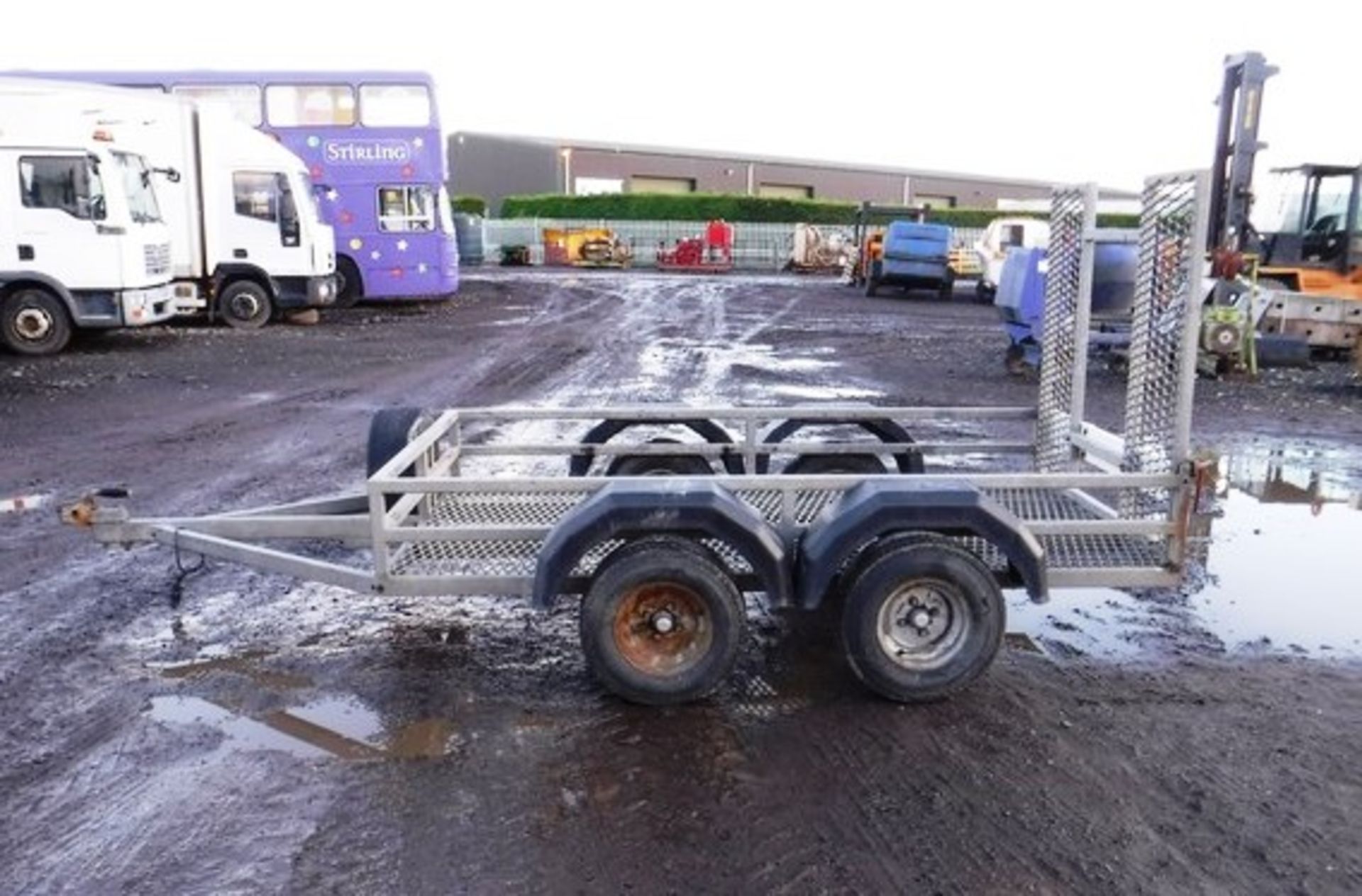 TWIN AXLE GALVANISED ROAD LEGAL TRAILER. FULL RAMP DOOR