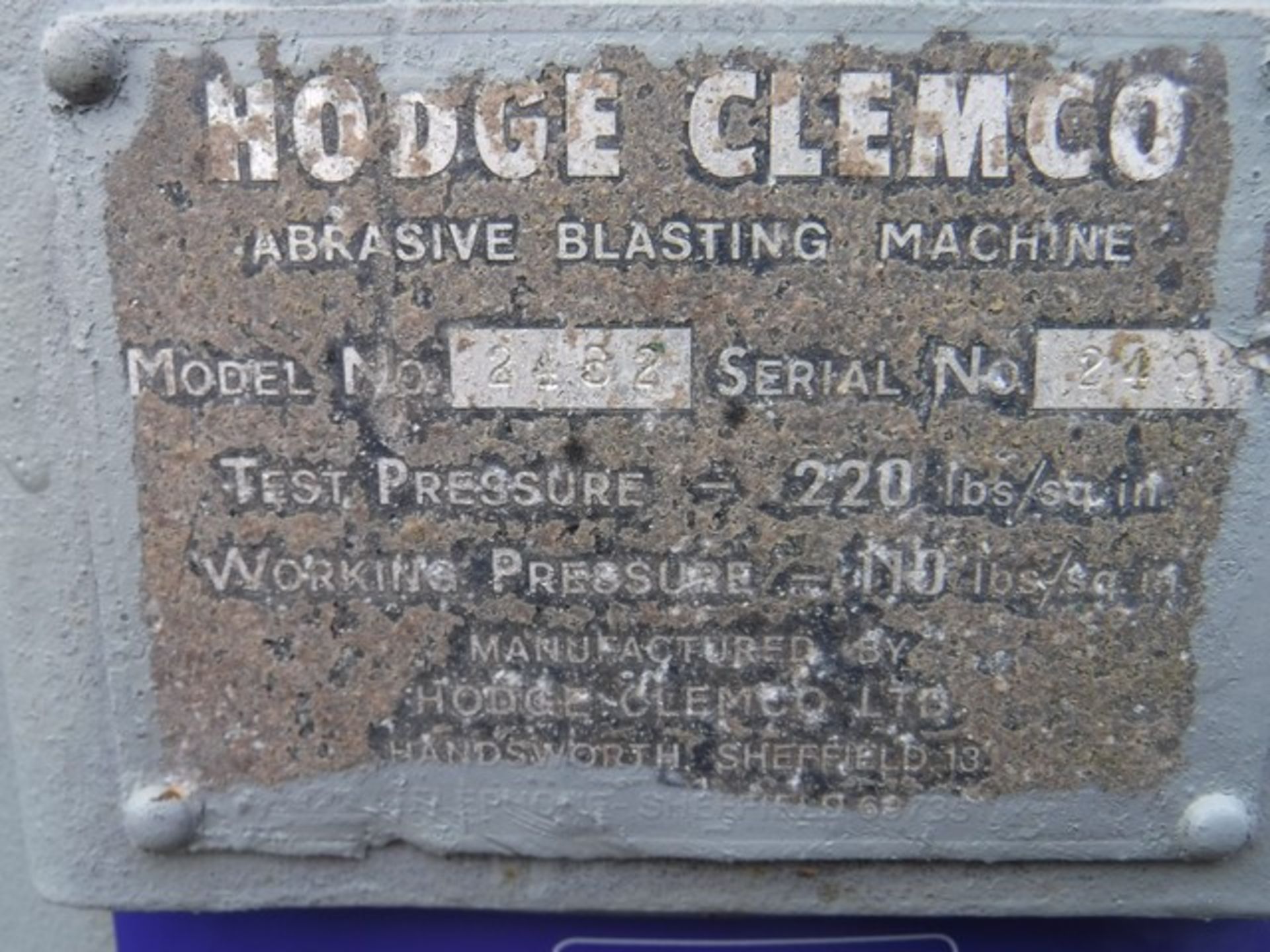 HODGE CLEMCO SHOTBLAST POT - Image 3 of 3