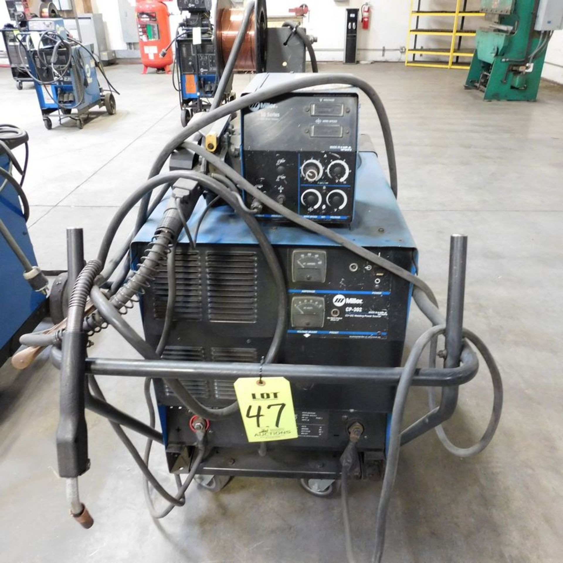 MILLER CP302 CV-DC WELDING POWER SOURCE W/MILLER 60 SERIES WIRE FEEDER, S/N KK079970 (ADVANCED