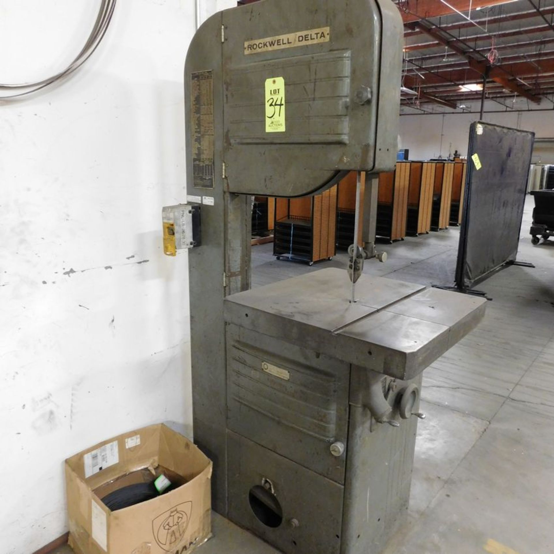 ROCKWELL DELTA VERTICAL BAND SAW, S/N 0128947 (ADVANCED RIGGERS & MILLWRIGHTS LOADING FEE: $75)