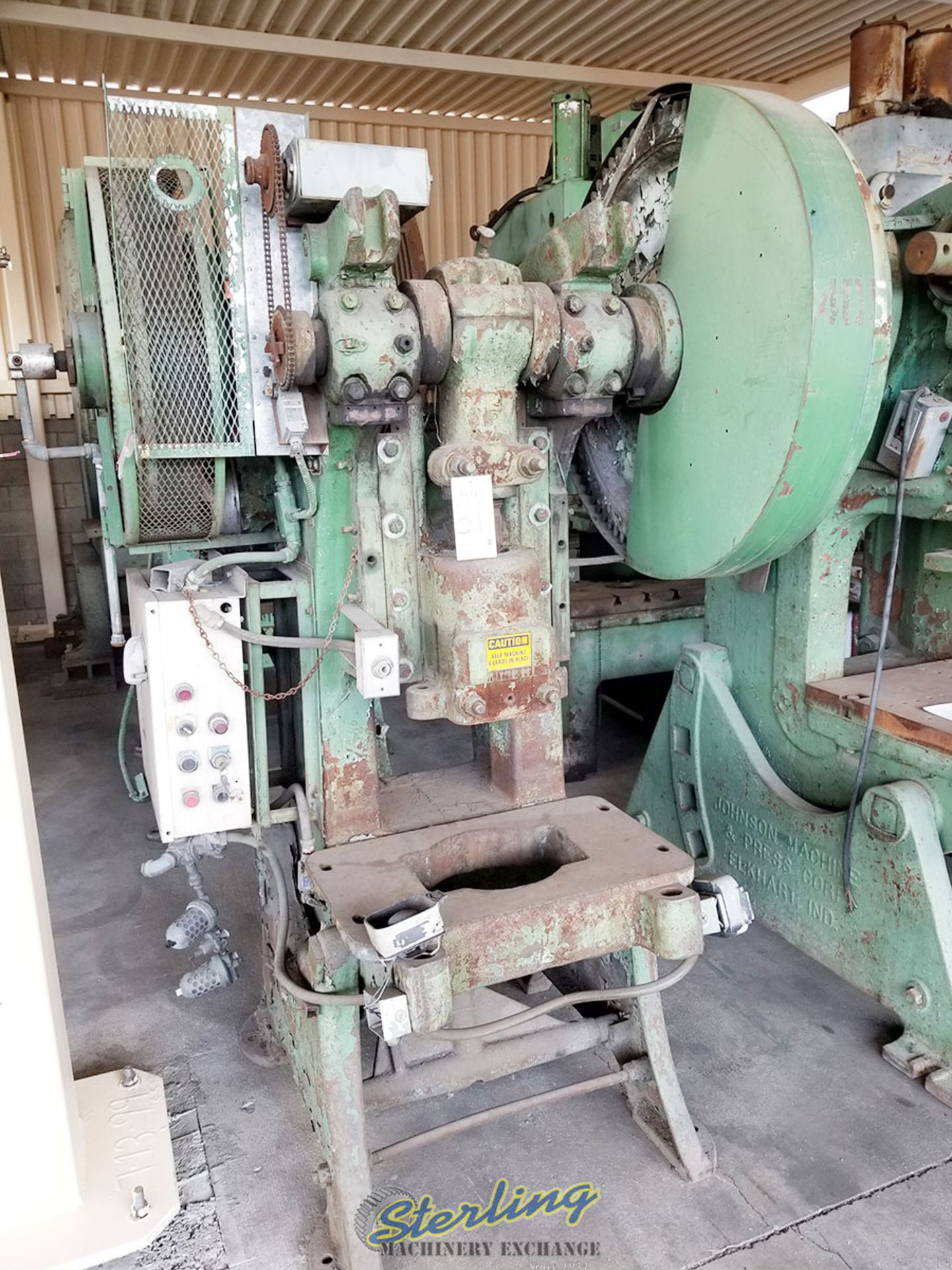 60 Ton x 4" Used Federal O.B.I. Punch Press, Mdl. #5, Air