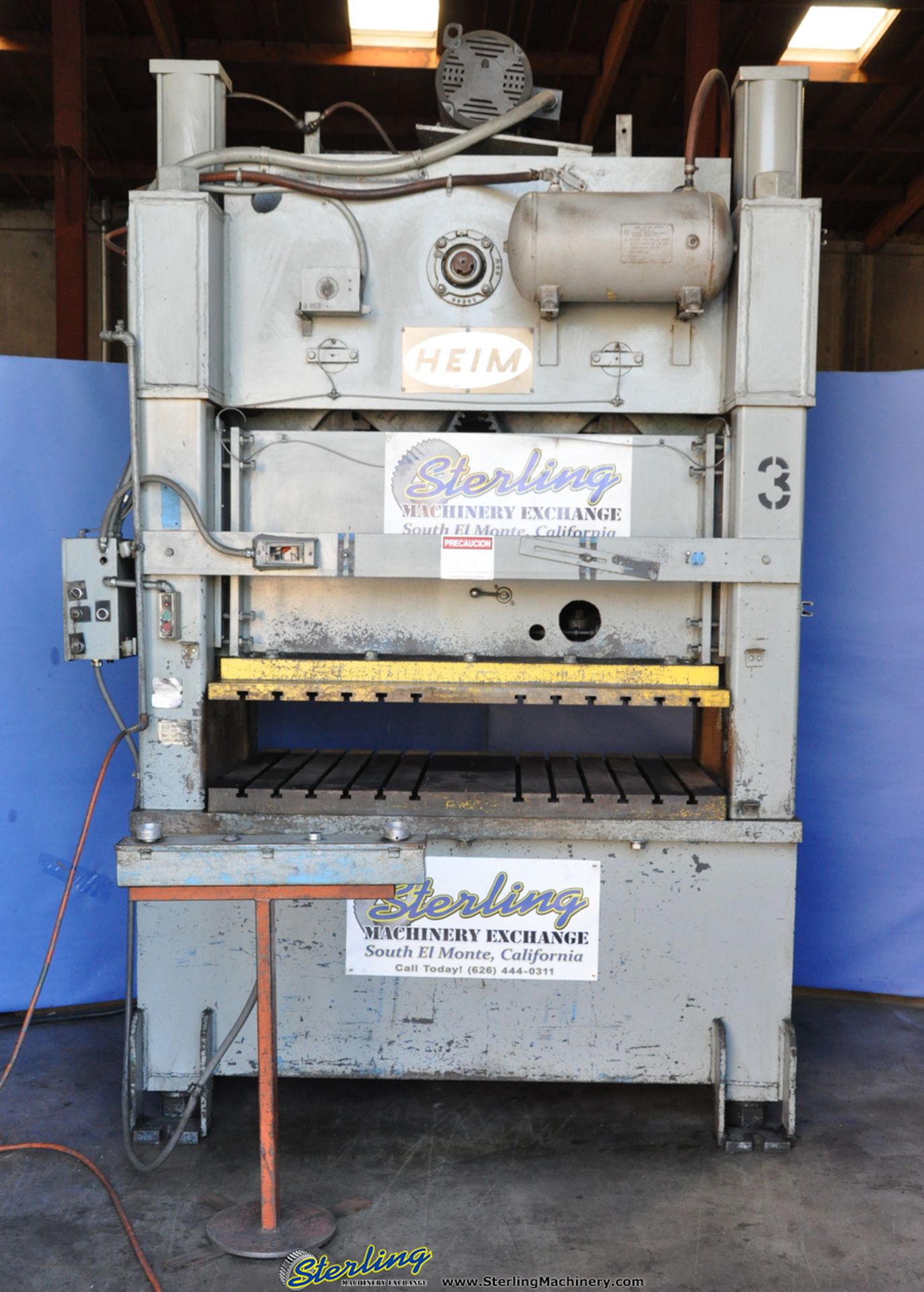 150 Ton x 4" Used Heim Straight Side Punch Press, Mdl. S150,